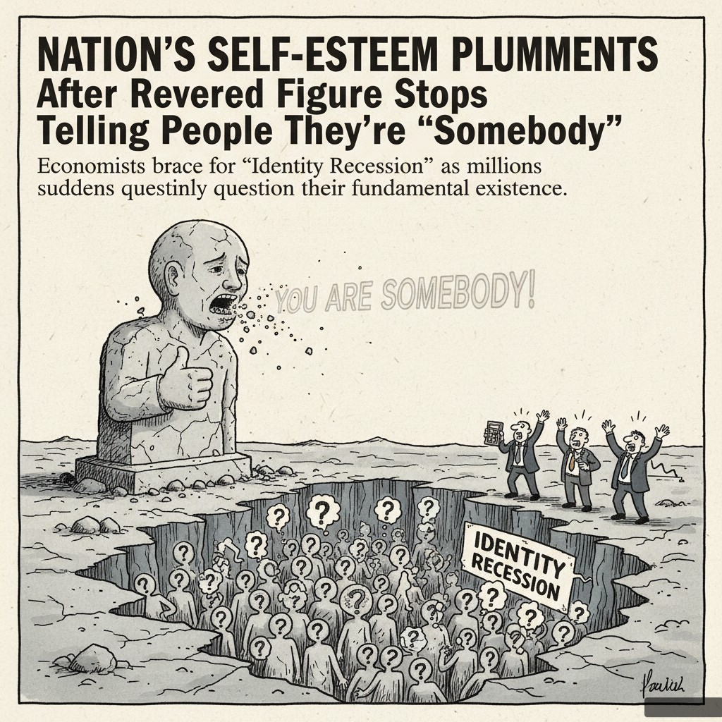 Nation's Self-Esteem Plummets After Revered Figure Stops Telling People They're 'Somebody'