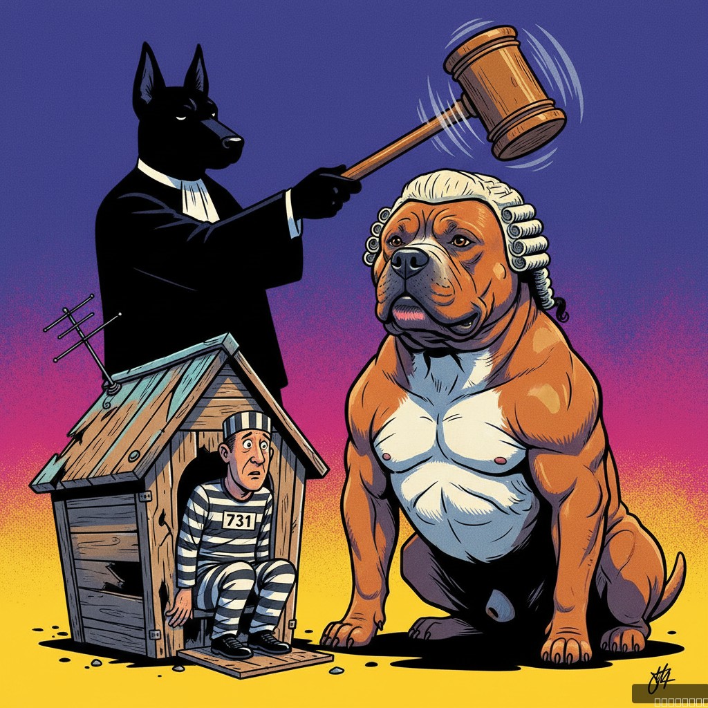 Man Sentenced to Life in Doghouse After XL Bully Found Guilty of 'Aggravated Mother-in-Law-Slaying'