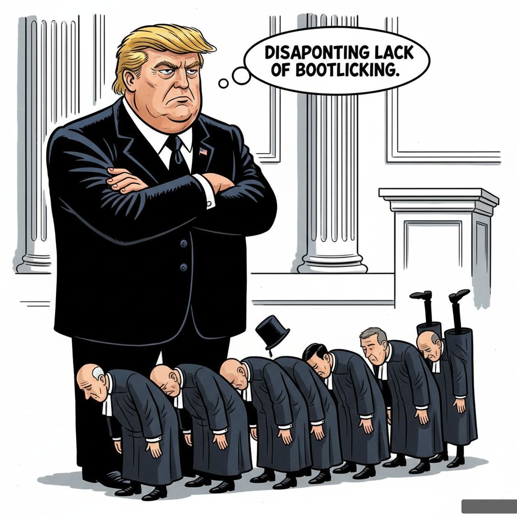 Nation's Judiciary Declared 'Insufficiently Bootlicking' By Self-Appointed Supreme Arbitrator of Loyalty