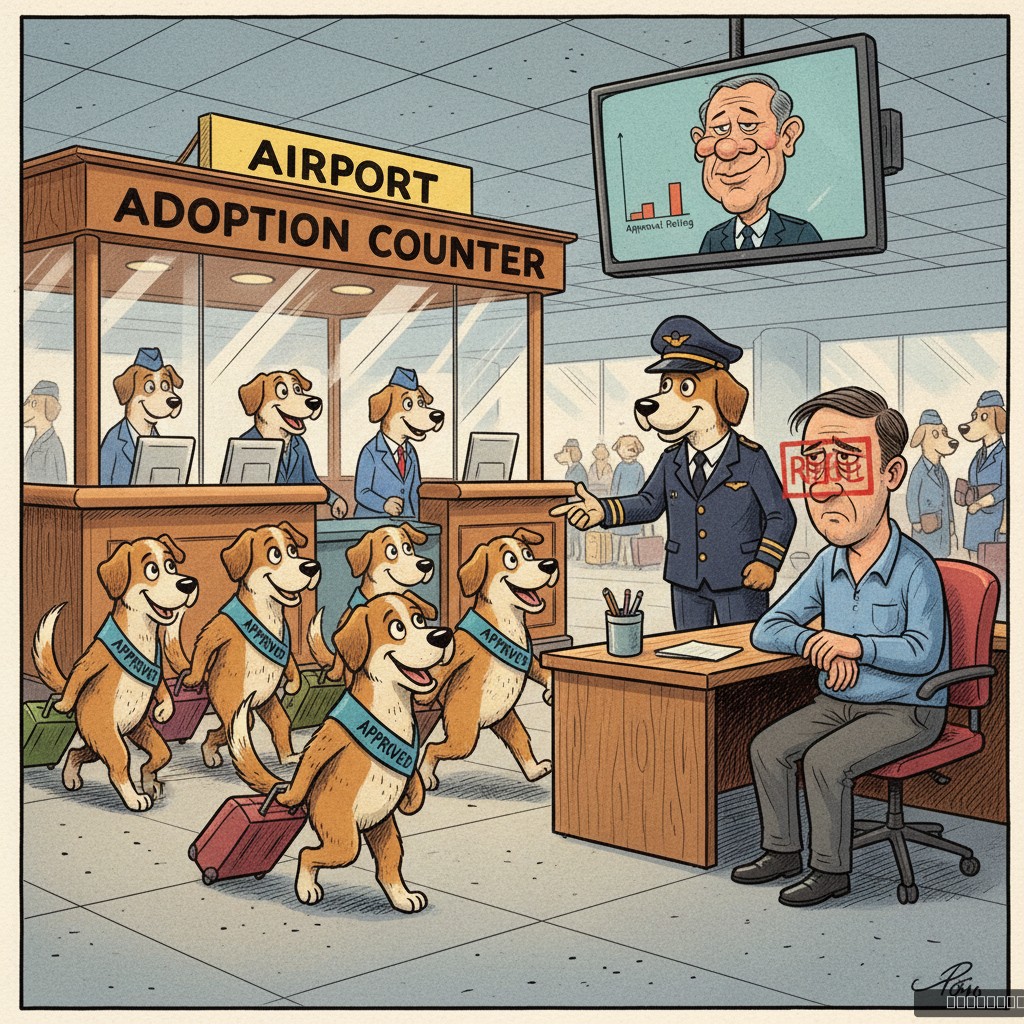Airport Dog Adoption Program Deemed 'Too Successful' After Canine Outperforms Human Applicants