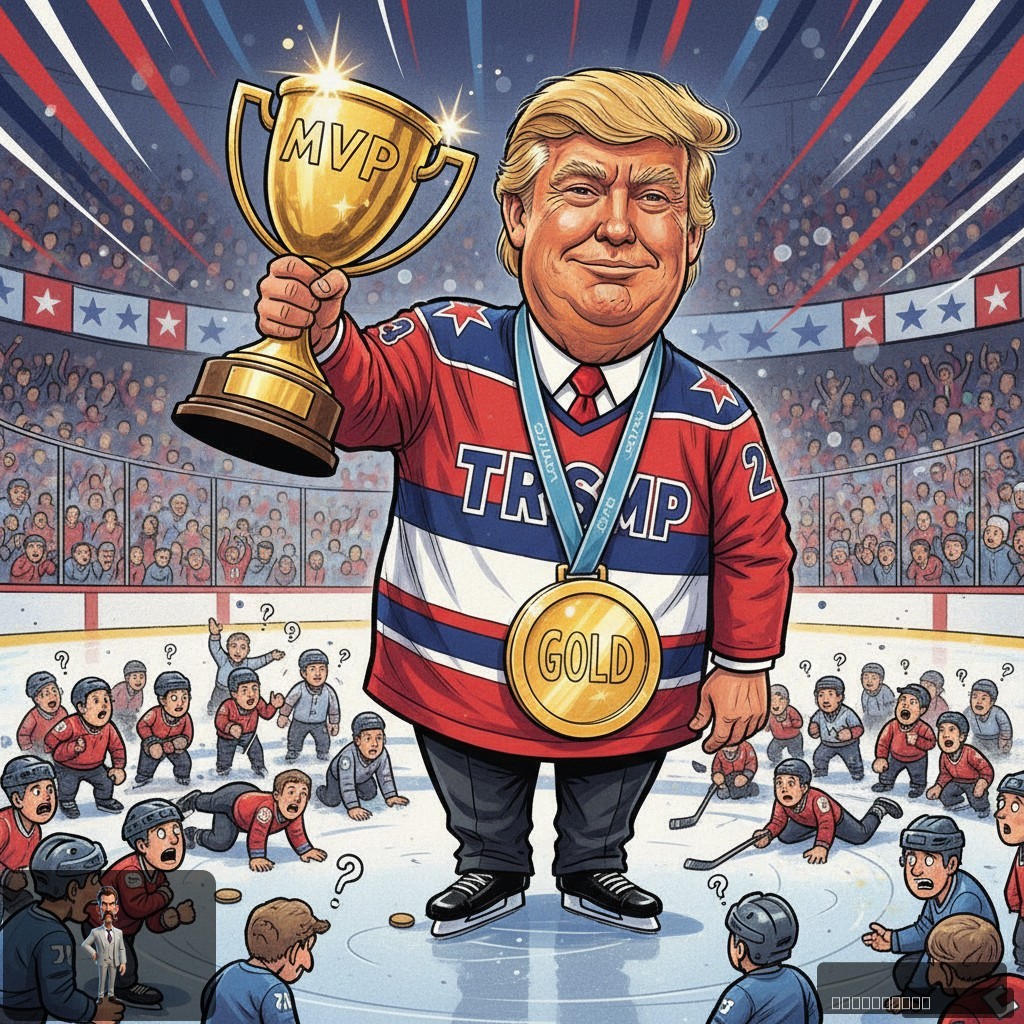 President Trump Declares Self MVP of Olympic Hockey Gold, Citing 'Tremendous' Moral Support