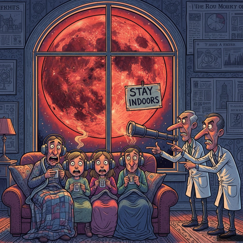 Astronomers Warn Public to Remain Indoors During 'Blood Moon' Eclipse, Citing Potential for Existential Dread, Mild Nausea