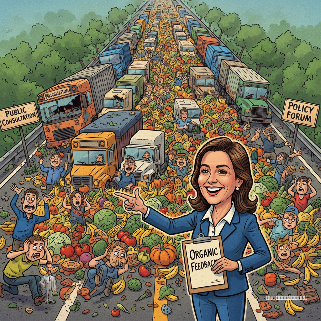 Sheinbaum Declares Highway Blockades 'Innovative New Form of Public Consultation,' Orders More Produce Trucks to Participate