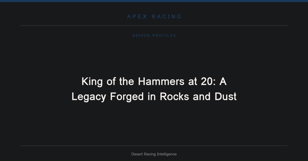 King of the Hammers at 20: A Legacy Forged in Rocks and Dust