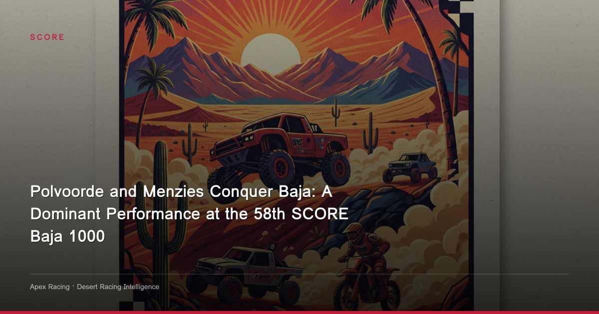 Polvoorde and Menzies Conquer Baja: A Dominant Performance at the 58th SCORE Baja 1000