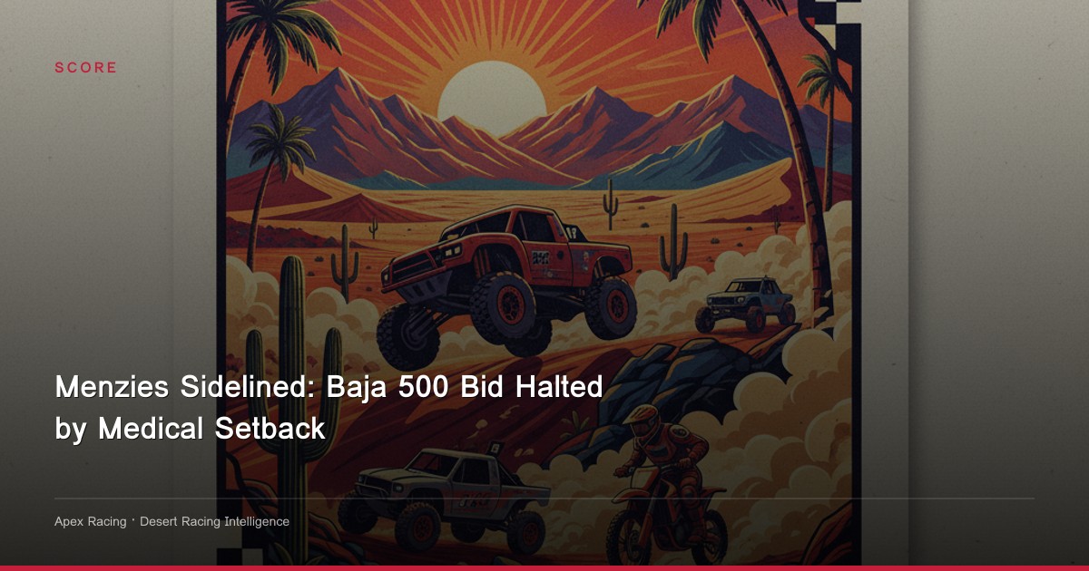 Menzies Sidelined: Baja 500 Bid Halted by Medical Setback