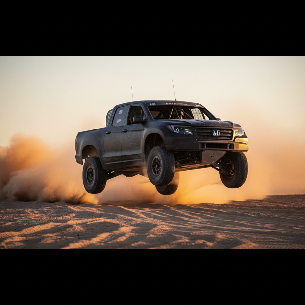 Honda's Stealth Contender: The Twin-Turbo Ridgeline Trophy Truck's Understated Assault on the Desert
