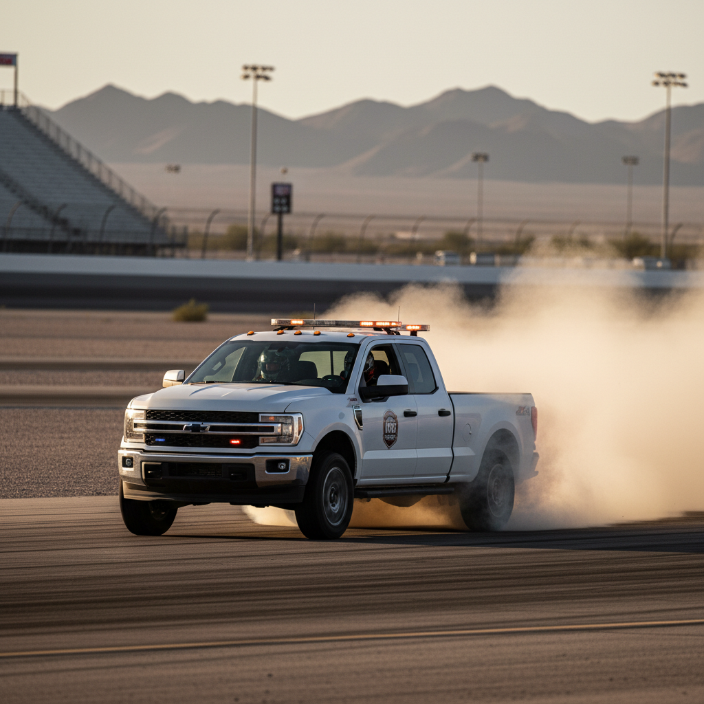 LVMS Safety Crew Demonstrates Advanced Vehicle Control, Even on Pavement