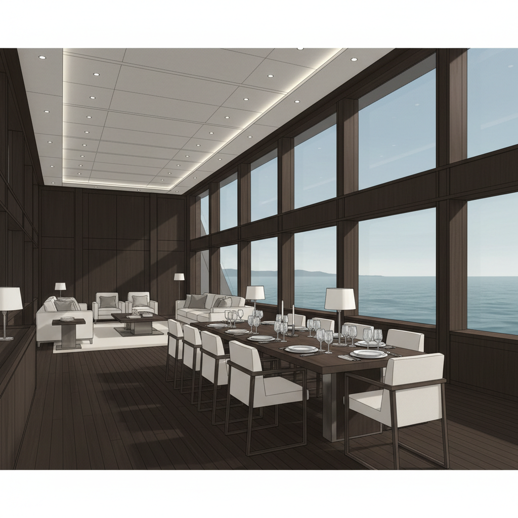 Beyond the Carbon-Fiber Veil: Black Pearl's Interior, a Glimpse into Ultra-Luxury Afloat