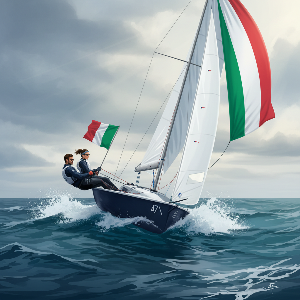 470 Europeans Kick Off: Ferrari and Dubbini Seize Early Initiative in Shifty Conditions