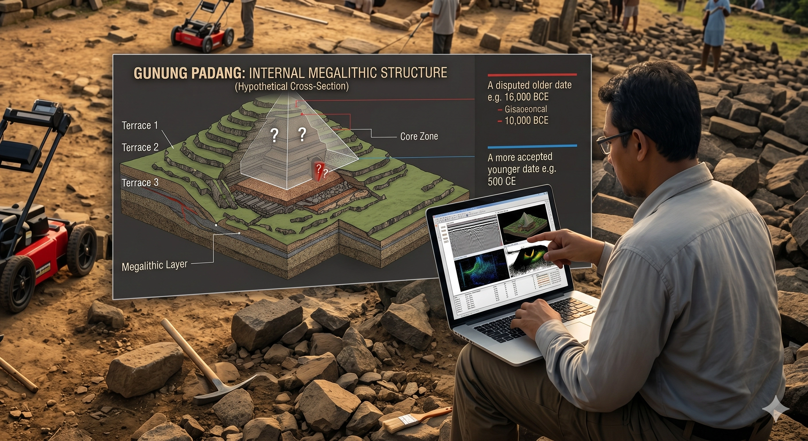 GUNUNG PADANG: The Mountain That Might Be a Pyramid — Southeast Asia's Largest Megalith and the Retracted Paper That Shook Archaeology — Thumbnail 2