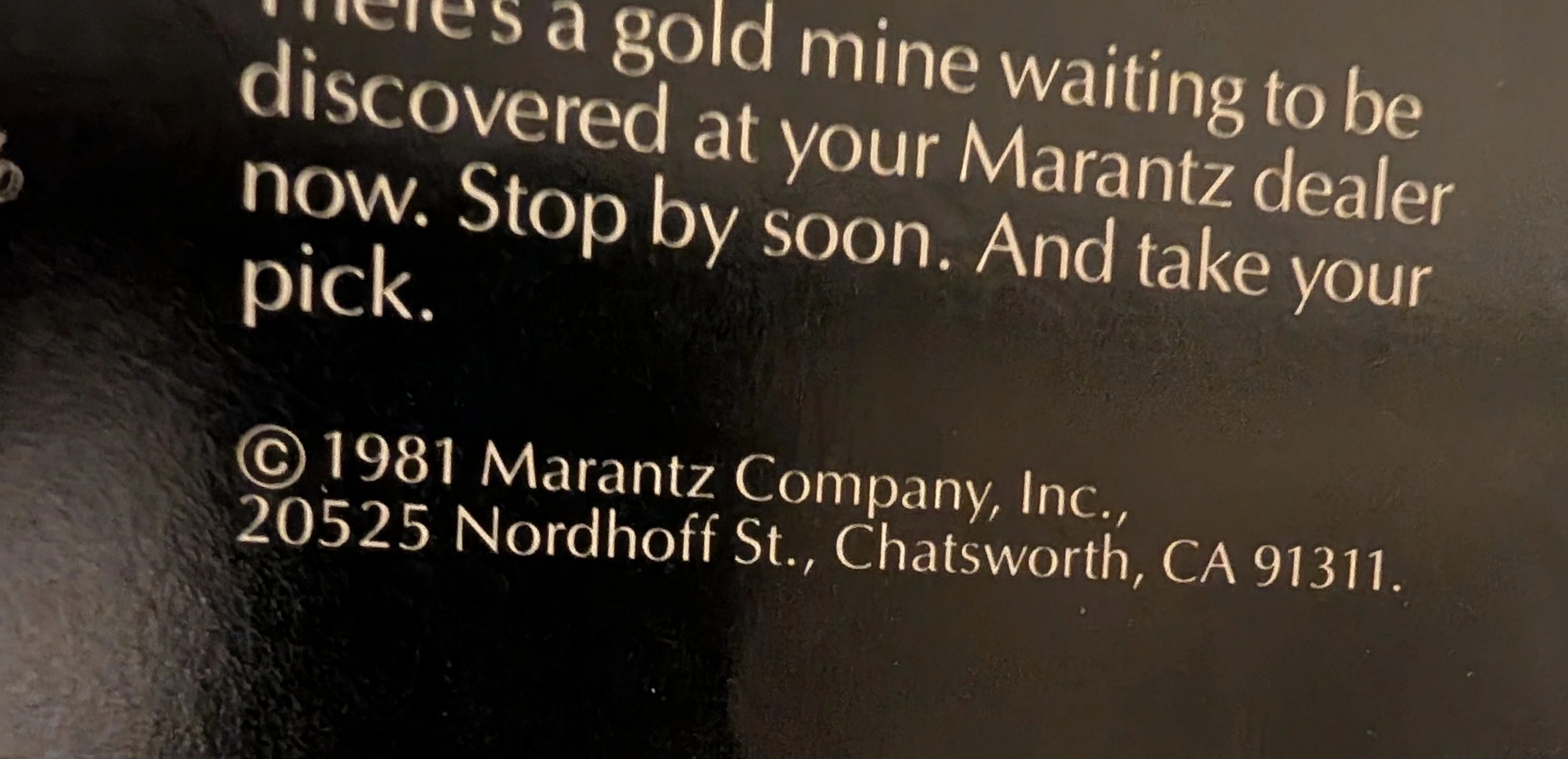 The Time Traveller's Dossier: The Alchemy of Acoustics – Marantz "Discover Gold" Advertisement (1981) — detail 3