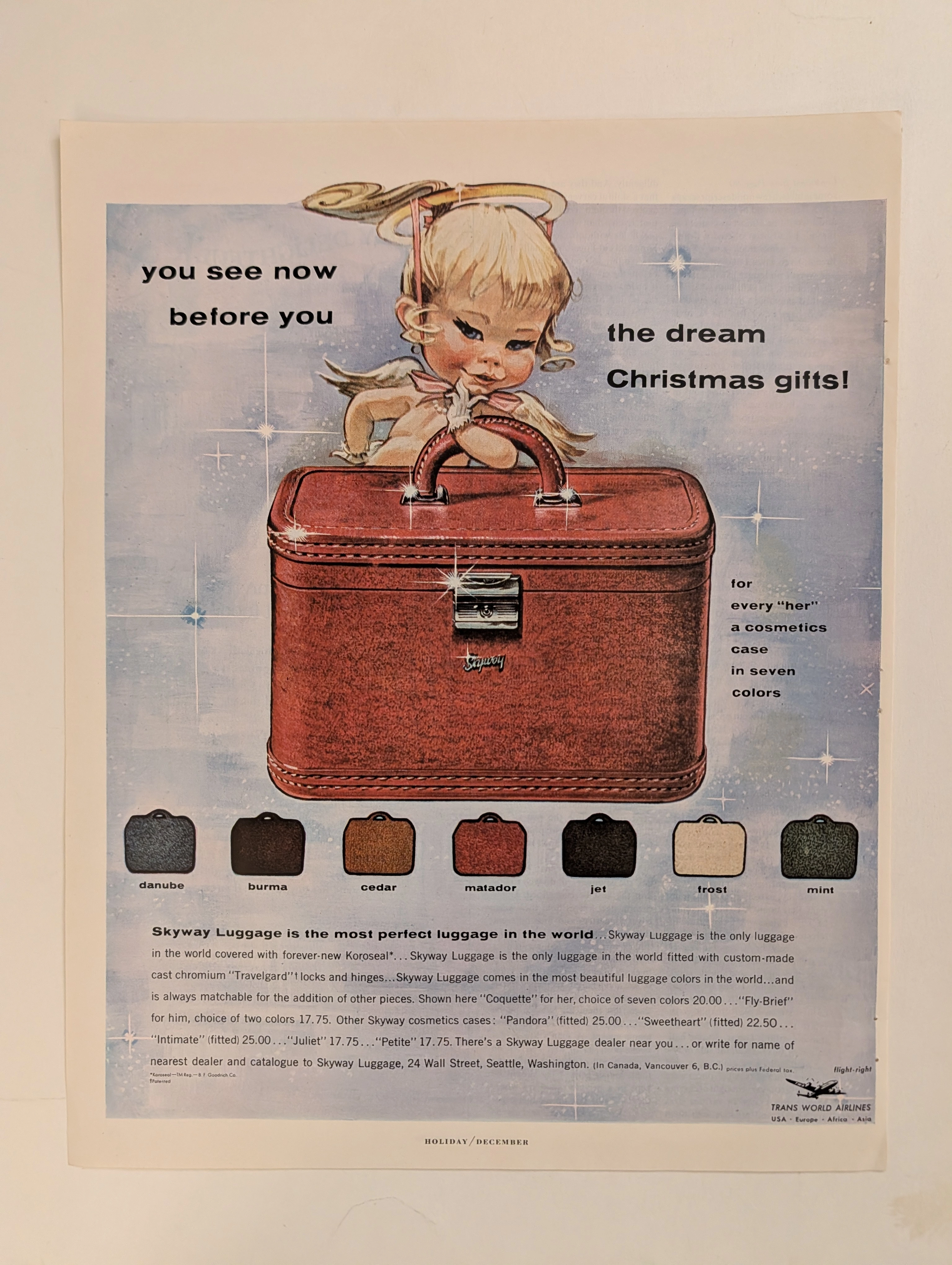 The Time Traveller's Dossier: The Aesthetics of Gifting and Consumer Hypnosis – Skyway Luggage Advertisement (Circa 1950s)