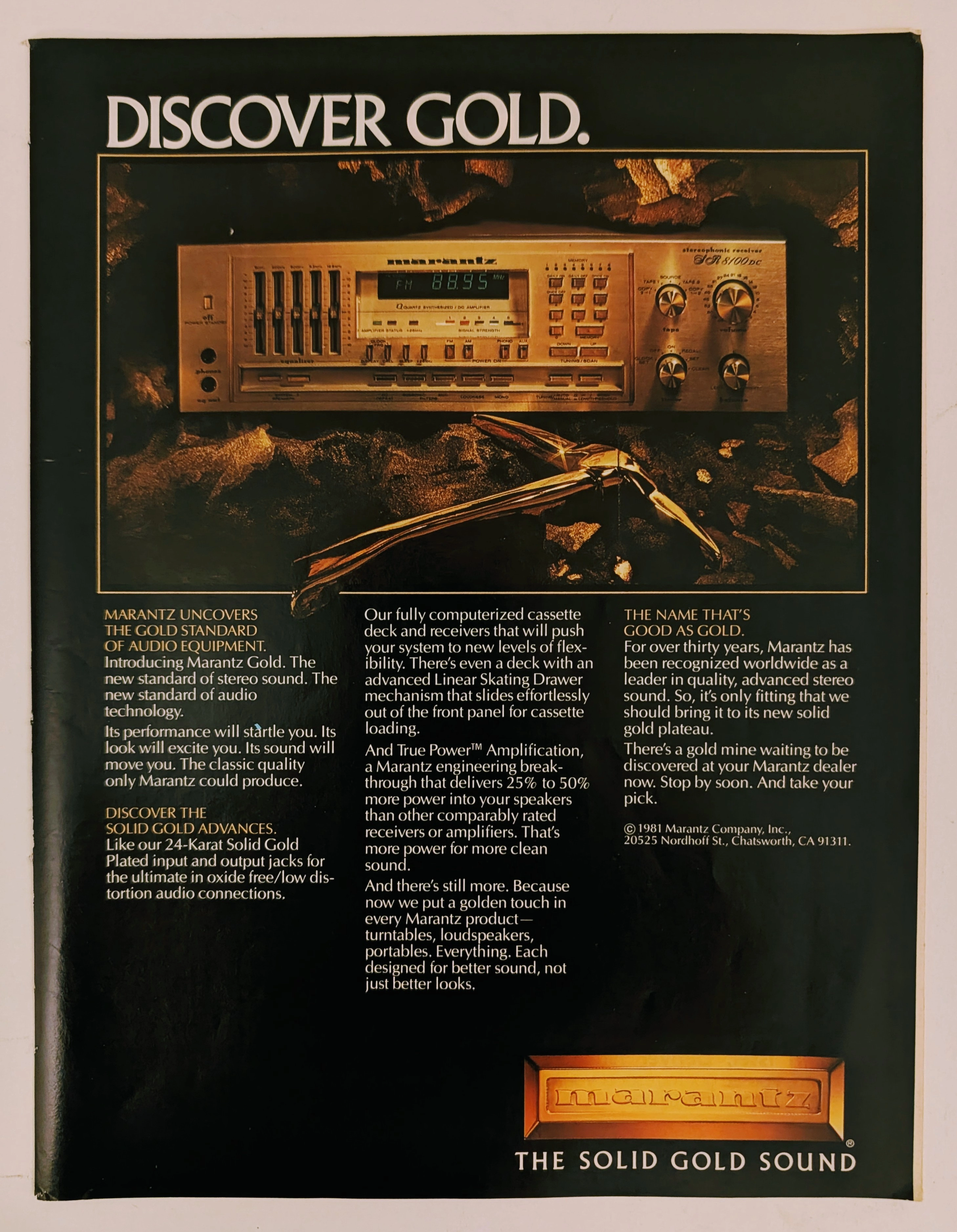 The Time Traveller's Dossier: The Alchemy of Acoustics – Marantz "Discover Gold" Advertisement (1981)