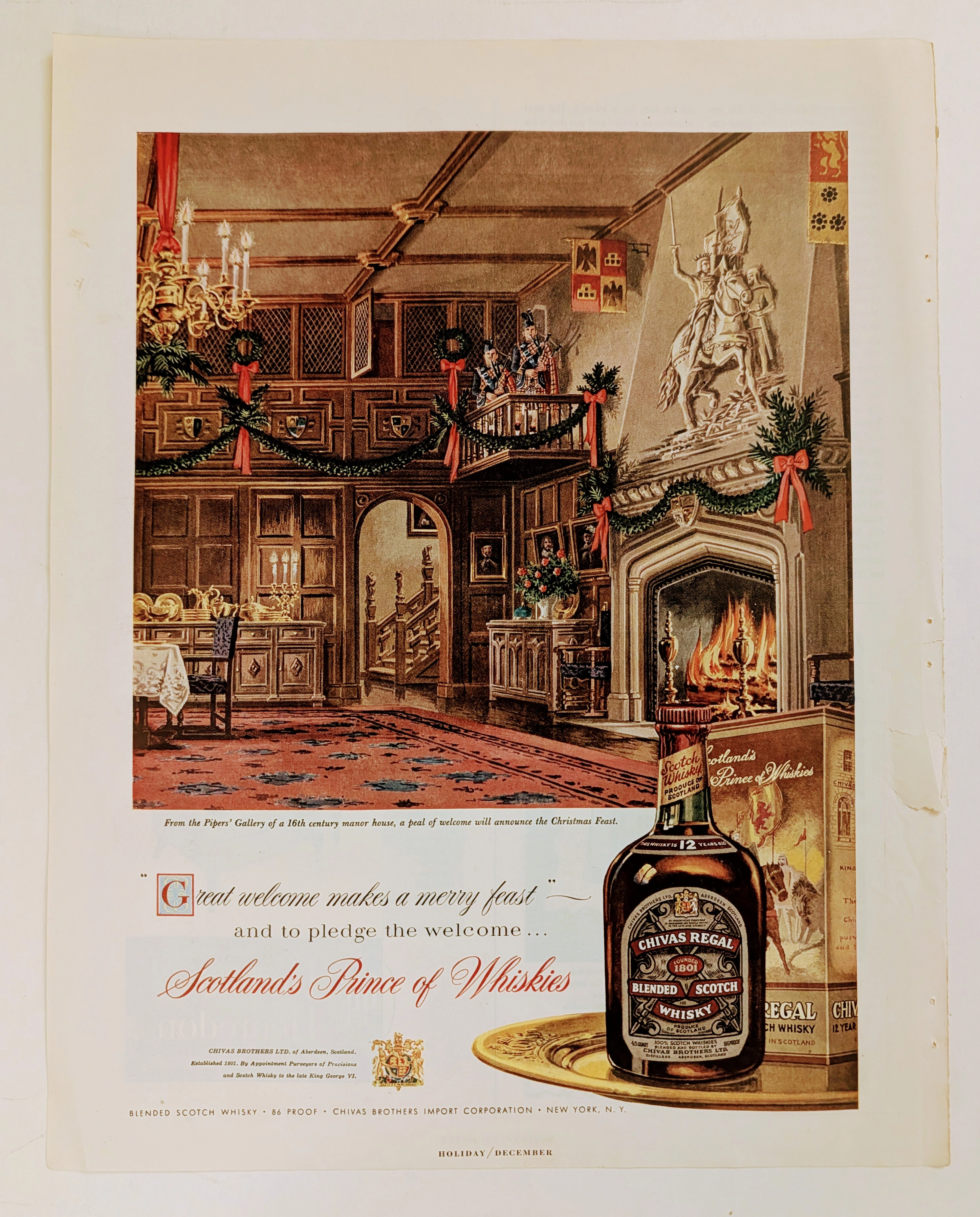 The Time Traveller's Dossier: The Architecture of Aristocracy – Chivas Regal "Prince of Whiskies" Advertisement (Circa Mid-1950s)