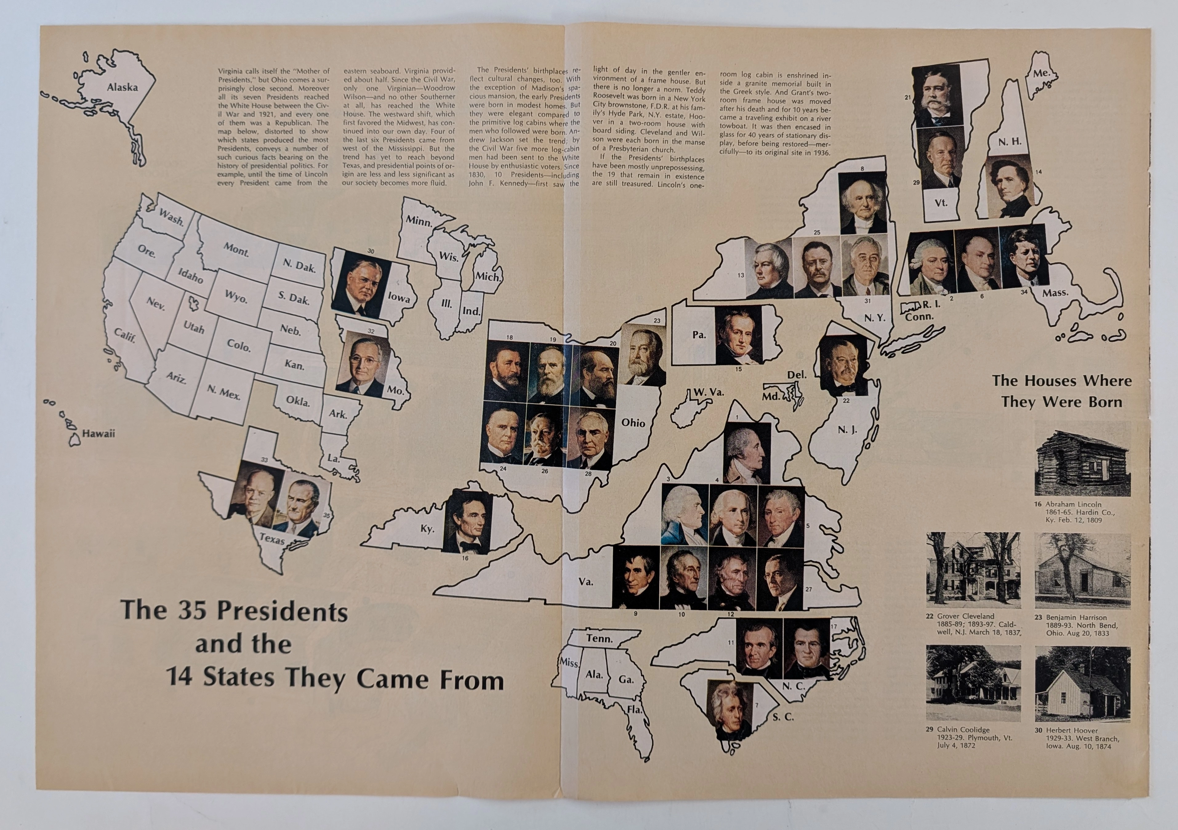 The Time Traveller's Dossier: The Geopolitics of Supreme Power – Cartographic Origins of the 35 U.S. Presidents (Circa Mid-1960s)