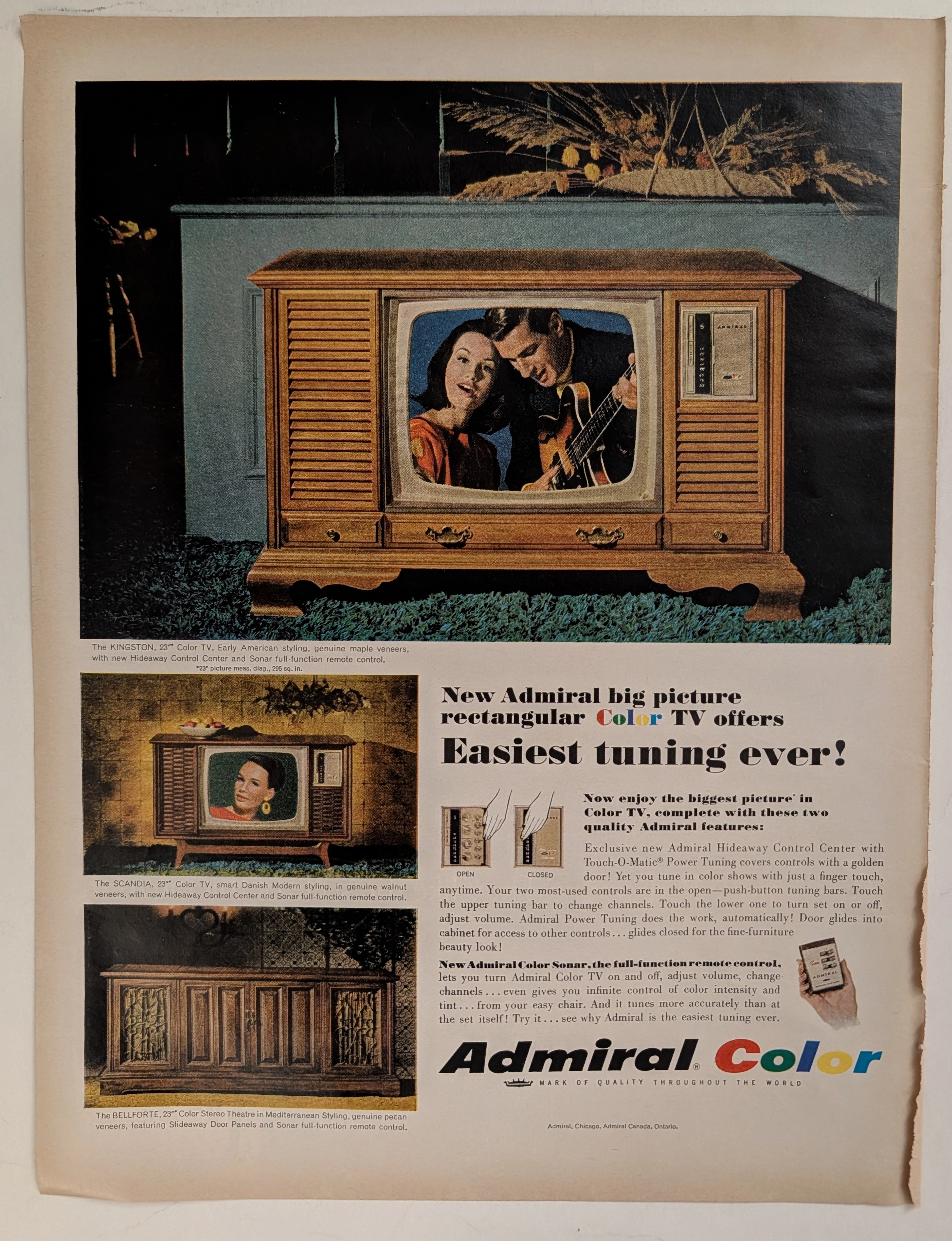 The Time Traveller's Dossier: The Zenith of the American Living Room – Admiral Rectangular Color TV — The Record Institute Journal