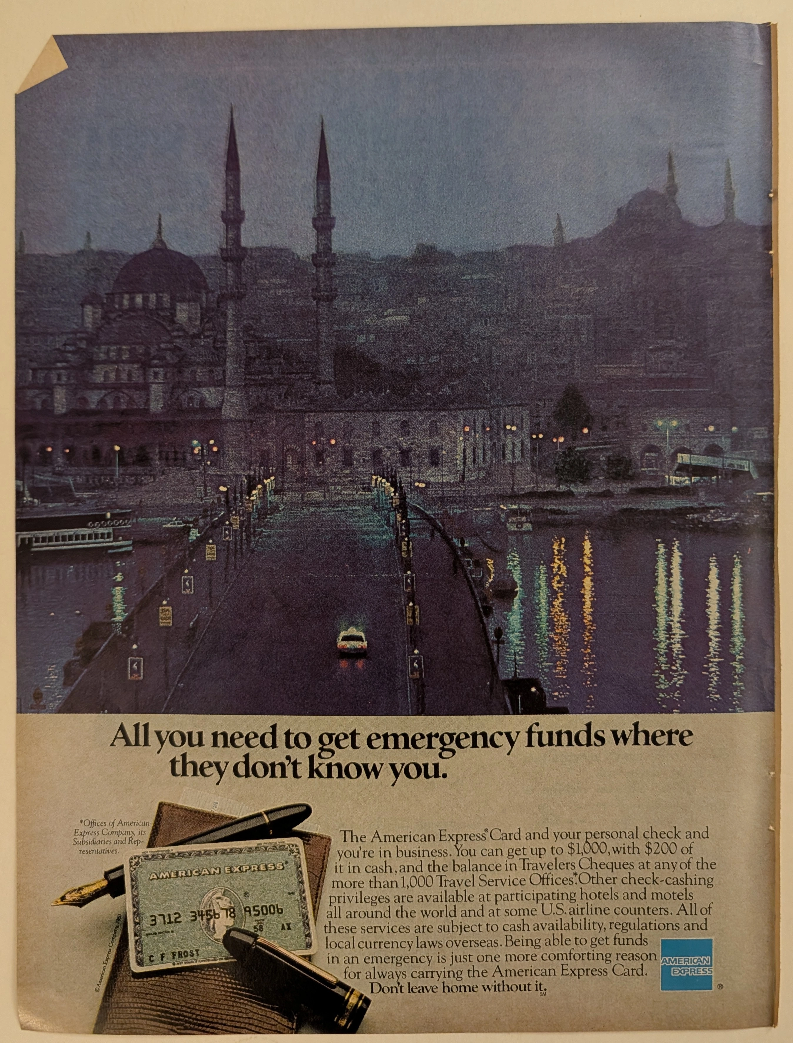 The Time Traveller’s Dossier: 1980 American Express Card Vintage Advertisement — The Assurance of Global Mobility — The Record Institute Journal