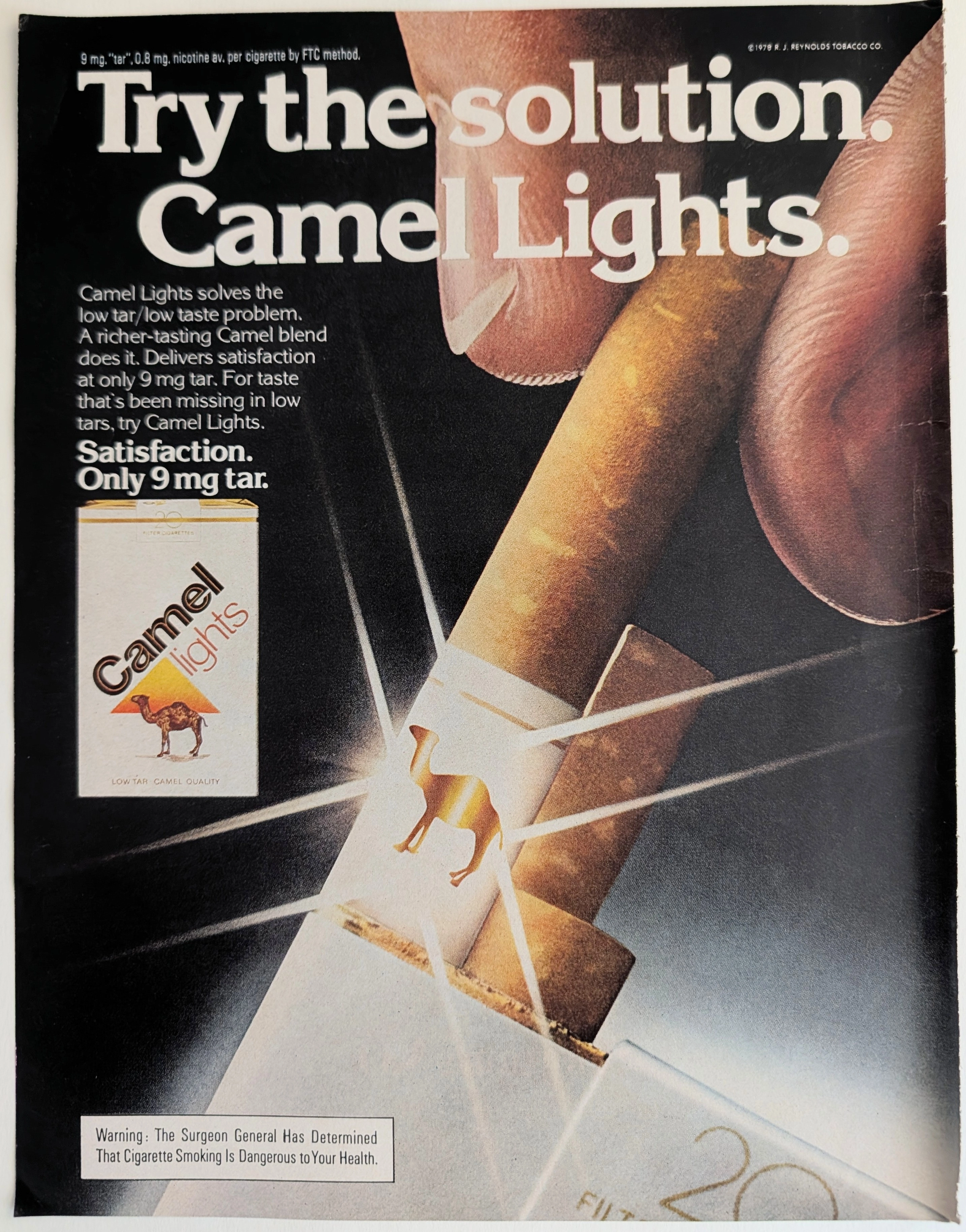 The Time Traveller’s Dossier: 1978 Camel Lights Vintage Advertisement — The Golden Illusion of Diminished Harm — The Record Institute Journal