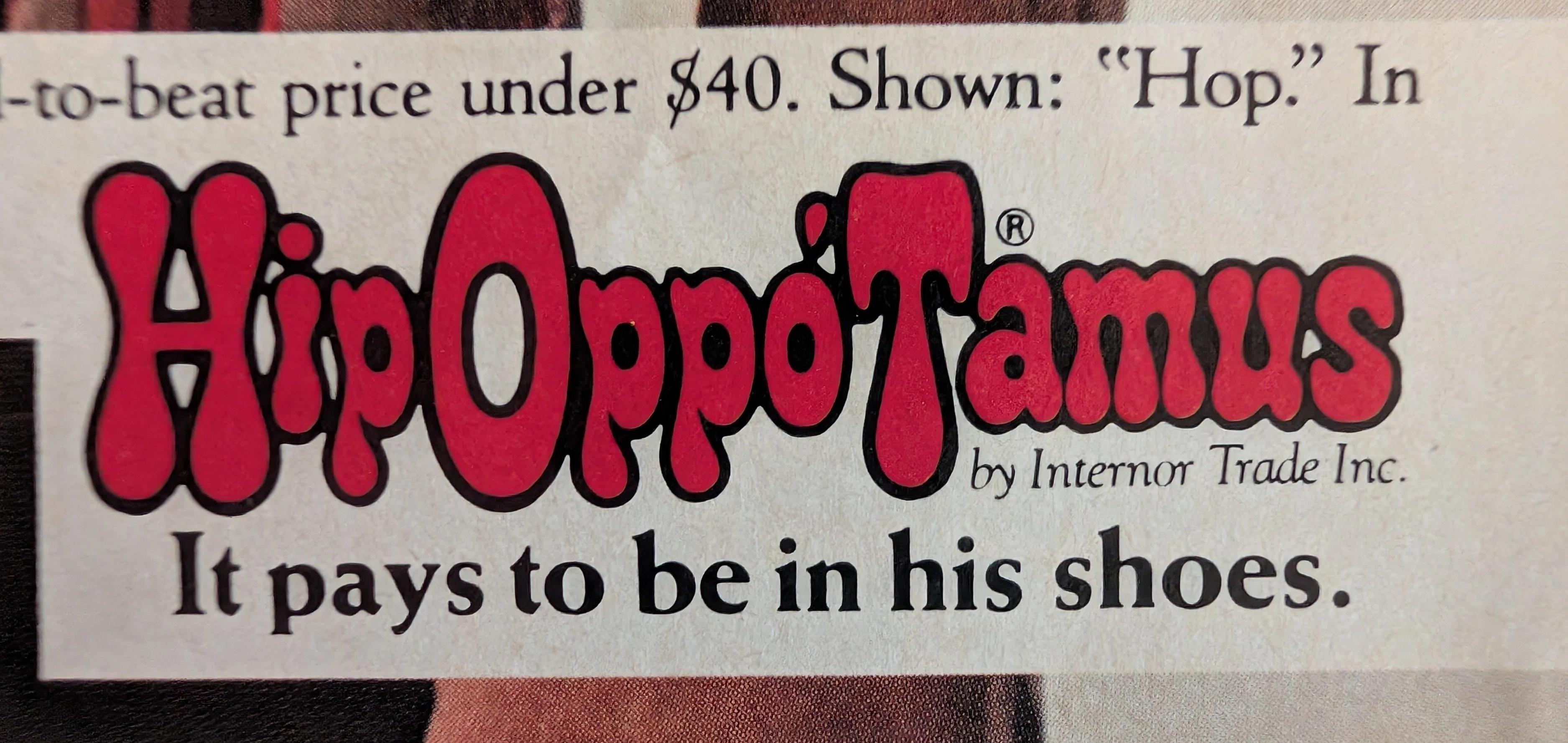 1981 HipOppoTamus "Hop" Leather Shoe Vintage Advertisement — Thumbnail 3