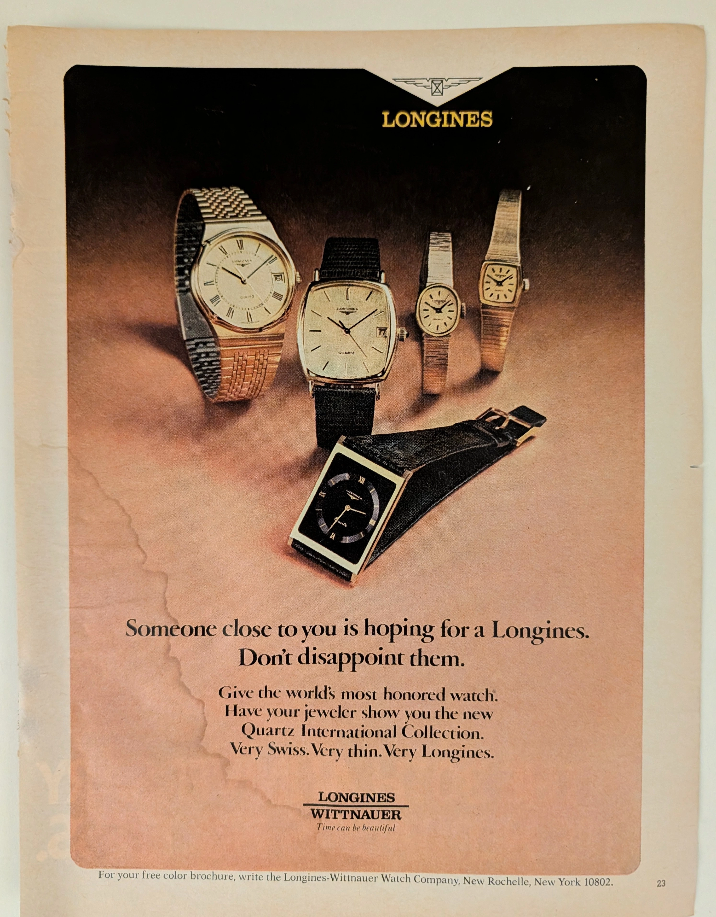 1980 Longines Quartz International Collection Vintage Advertisement (1980) — Class A vintage Luxury Brands 1980 Longines Quartz International Collection Vintage Advertisement (1980) — Class A vintage Luxury Brands