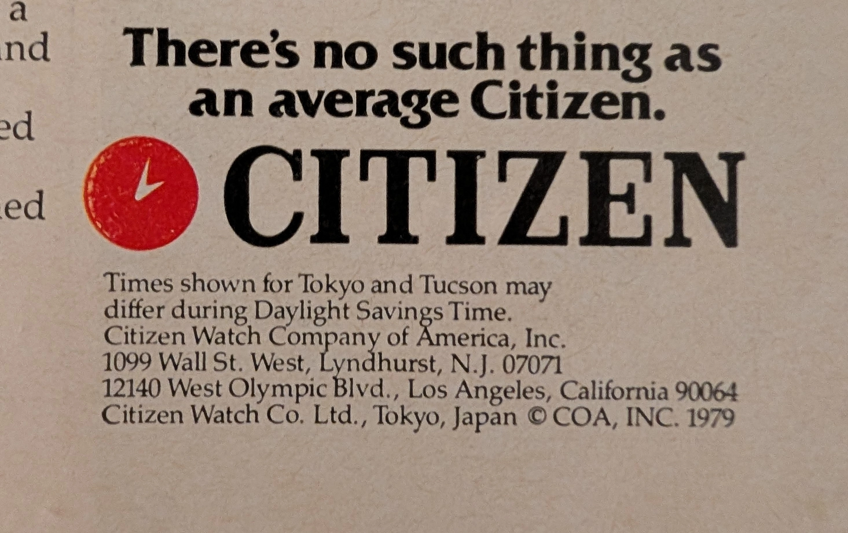 Publicité Vintage Citizen Quartz Digi-Ana de 1979 | Découvrez la publicité imprimée de la Citizen Quartz Digi-Ana de 1979, une montre à double affichage faisant le pont entre l'ère analogique et numérique. — Vignette 4
