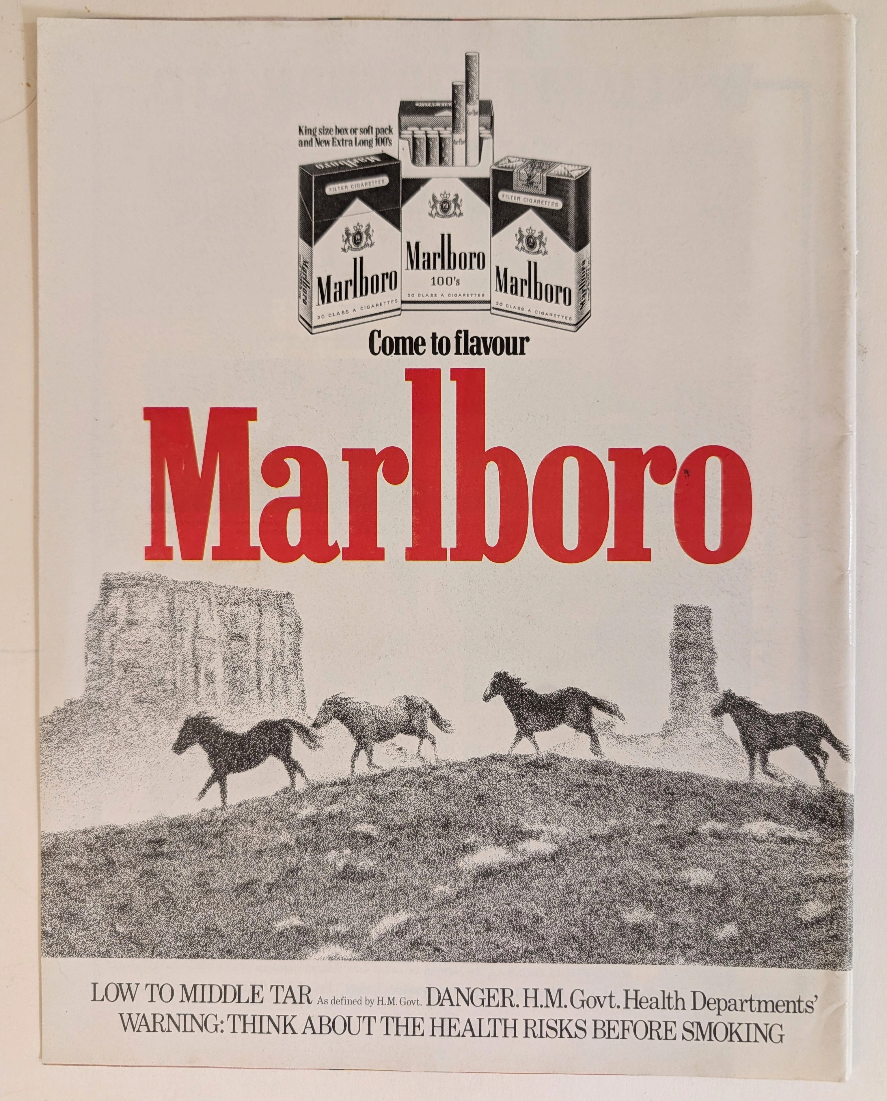 1980 Marlboro Filter Cigarettes "Come to Flavour" Vintage Advertisement — related by taxonomy