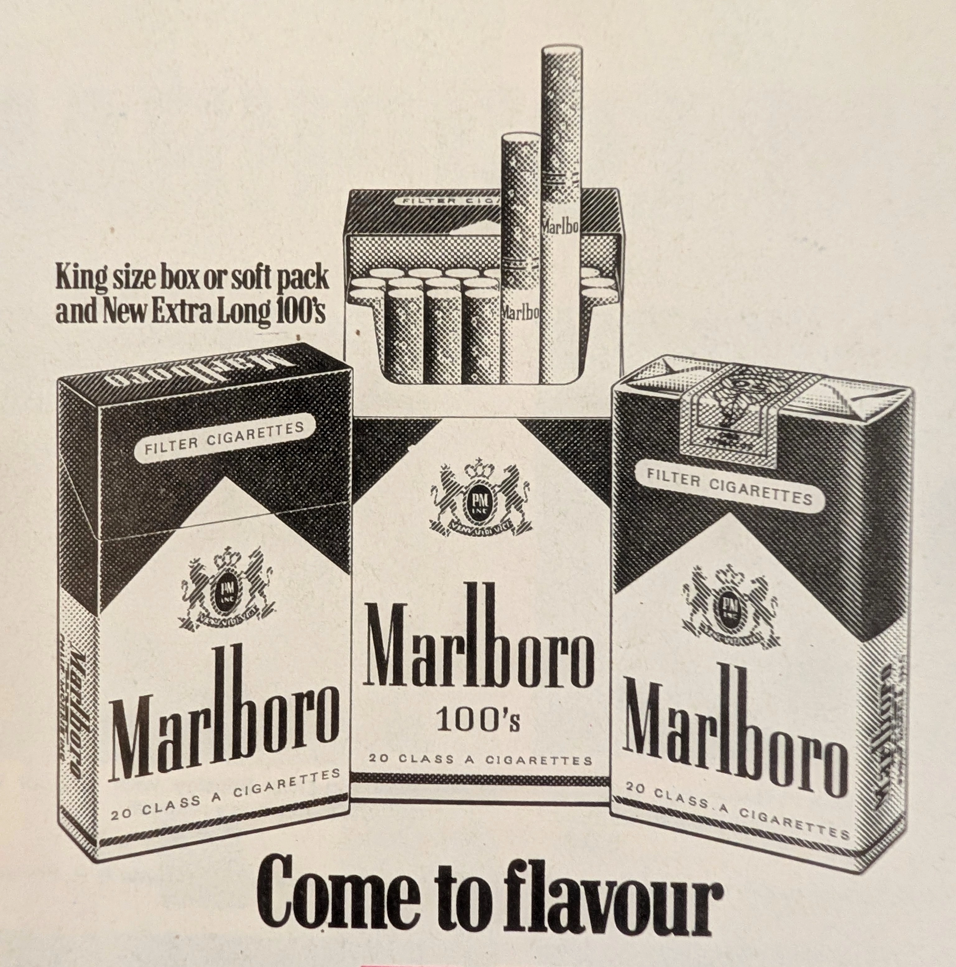 1980년경 말보로 "Come to Flavour" 빈티지 광고 — 썸네일 2