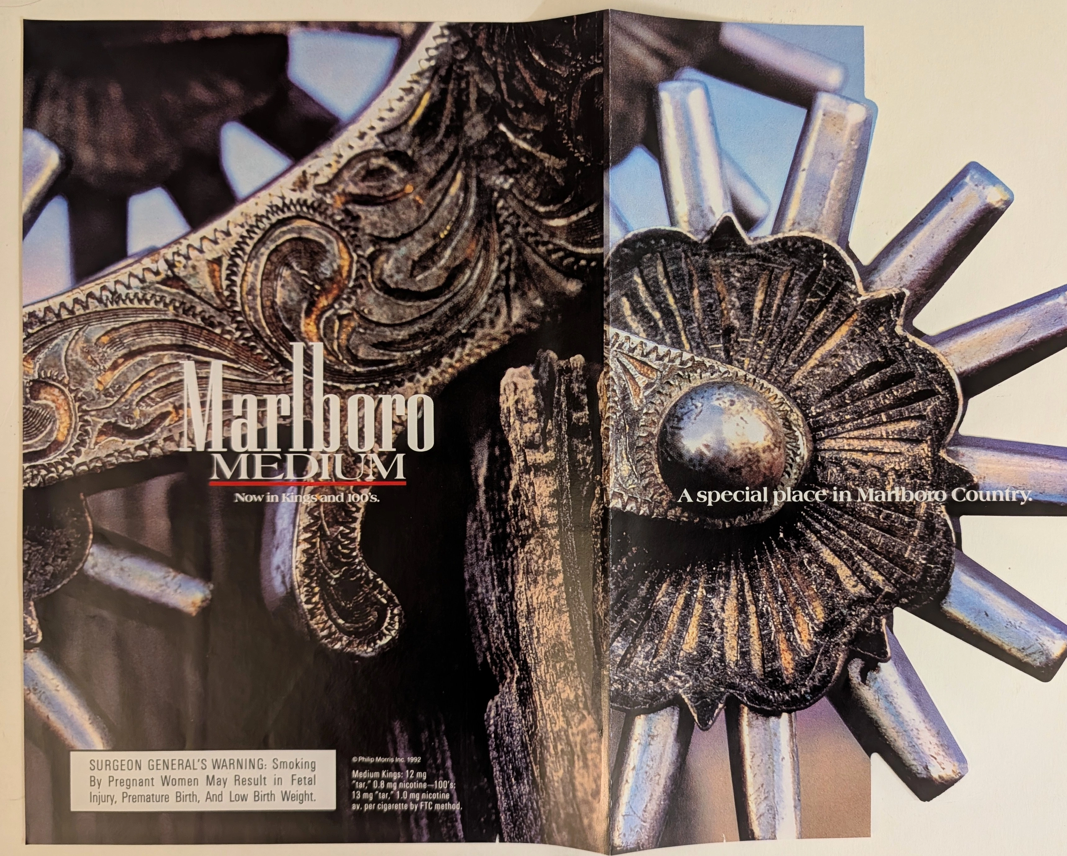 1992 Marlboro Medium "Cowboy Spur" Vintage Advertisement (1992) — Class B vintage Lifestyle & Vice