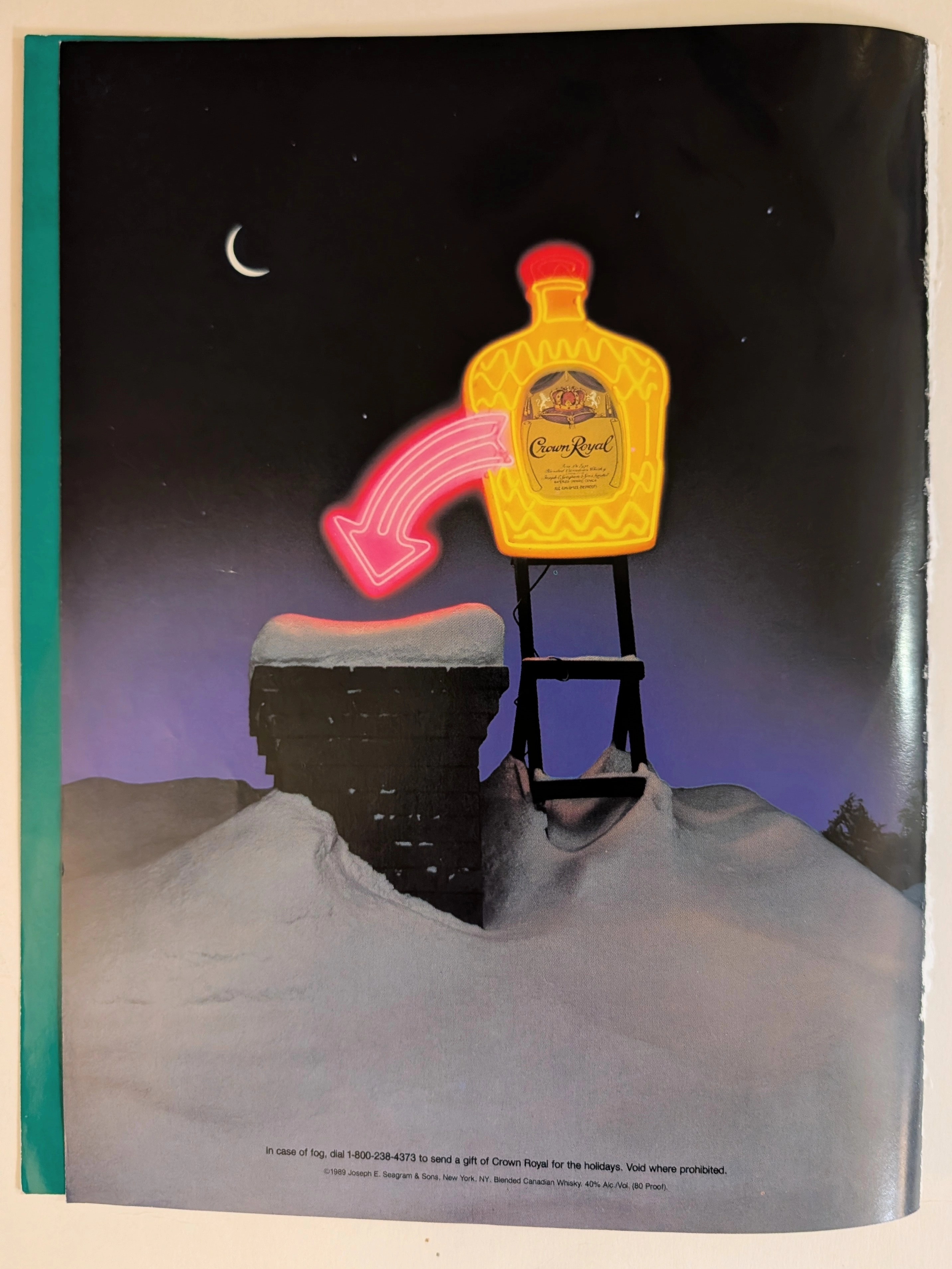 1989 Crown Royal "In Case of Fog" Holiday Vintage Advertisement vintage advertisement — curator suggestion