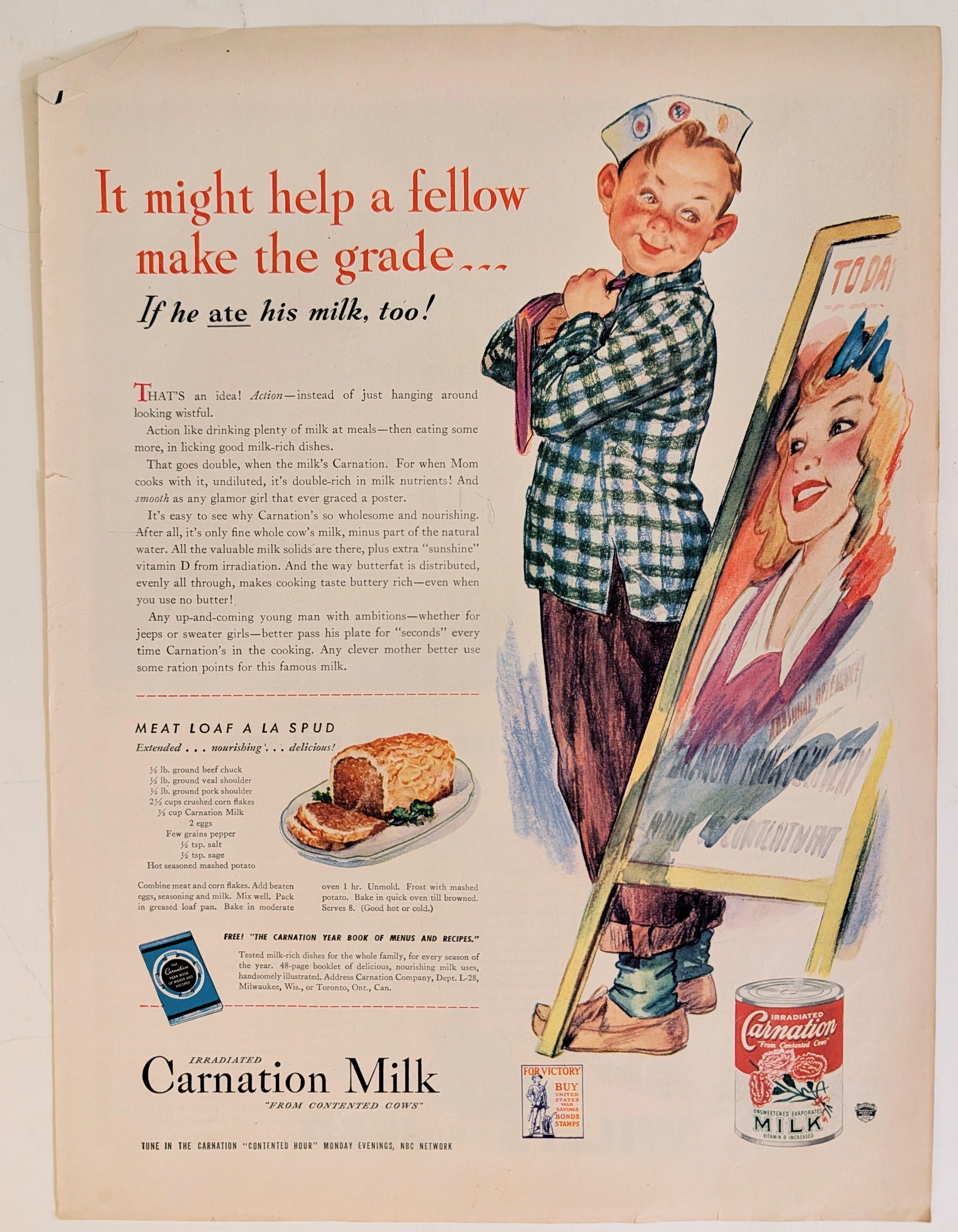 Publicité Vintage Lait Concentré Non Sucré Carnation 1943 vintage advertisement — curator suggestion