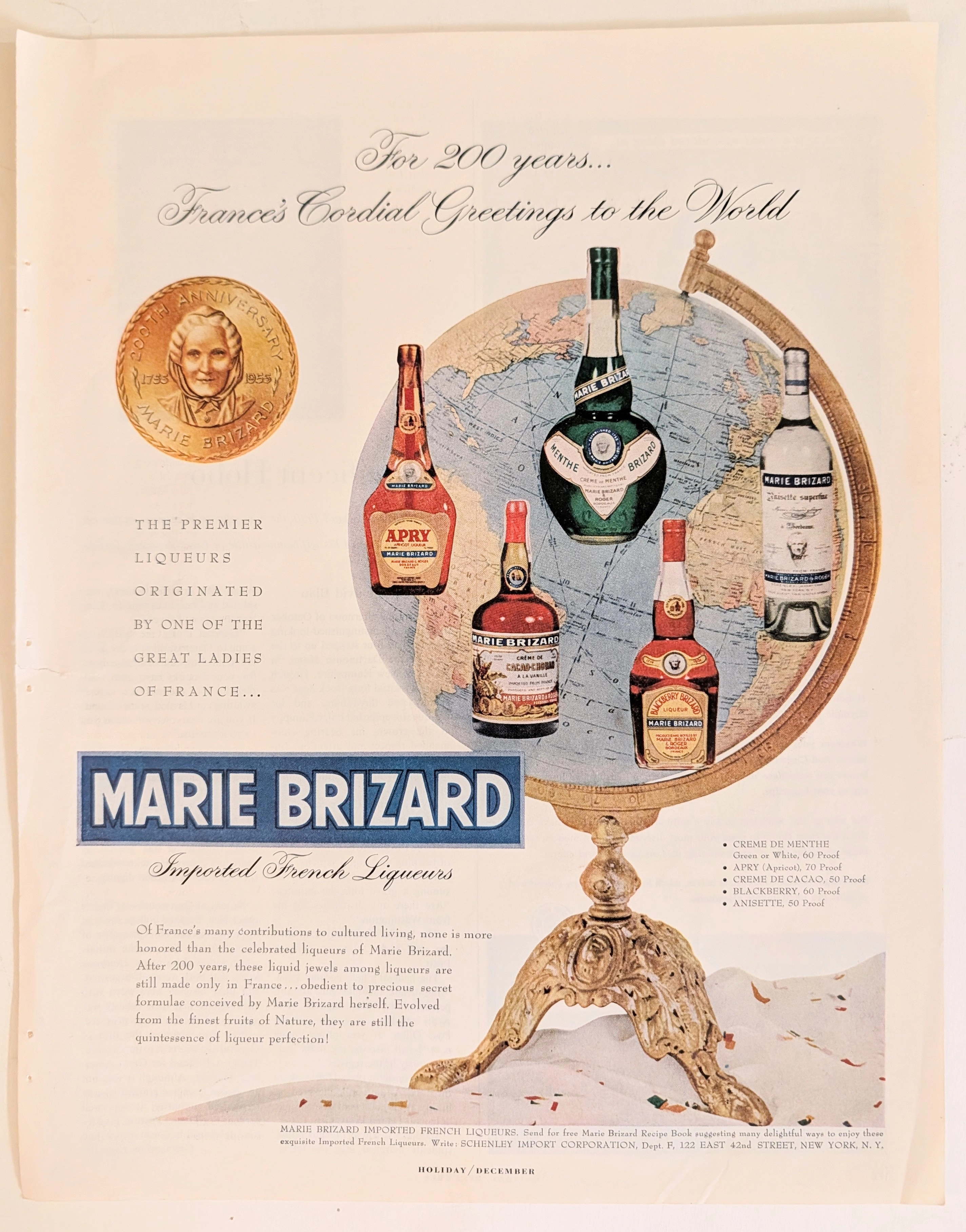 1955 Marie Brizard French Liqueurs Vintage Advertisement (1957) — Class A vintage Lifestyle & Vice
