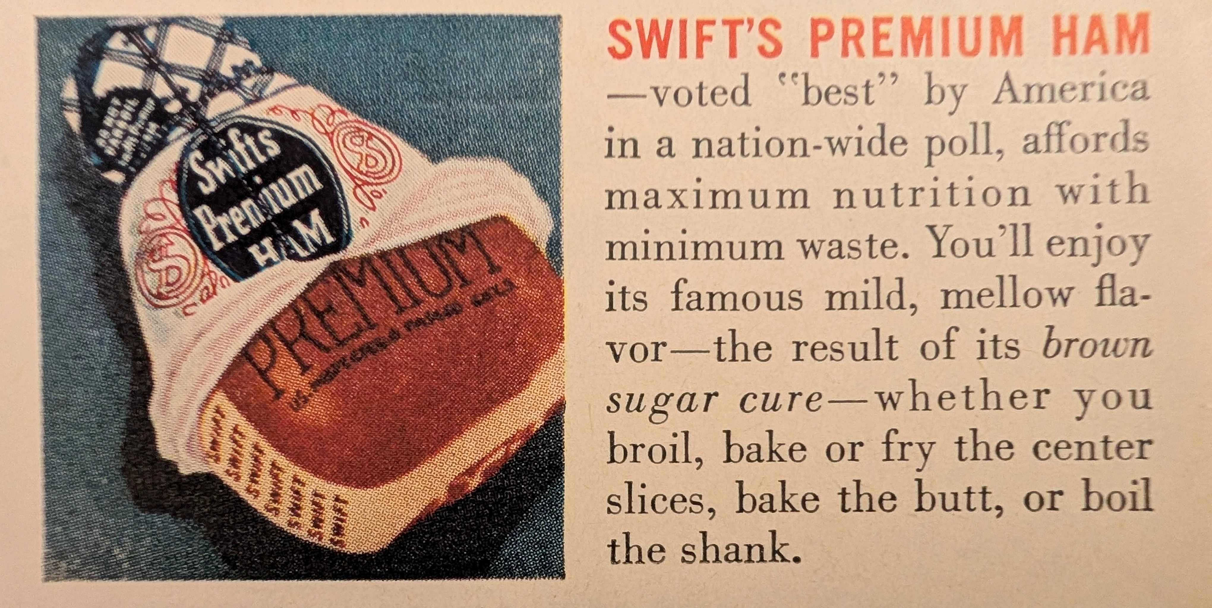 1943년경 스위프트 앤 컴퍼니 육류 "전쟁 물자" 빈티지 광고 — 썸네일 6