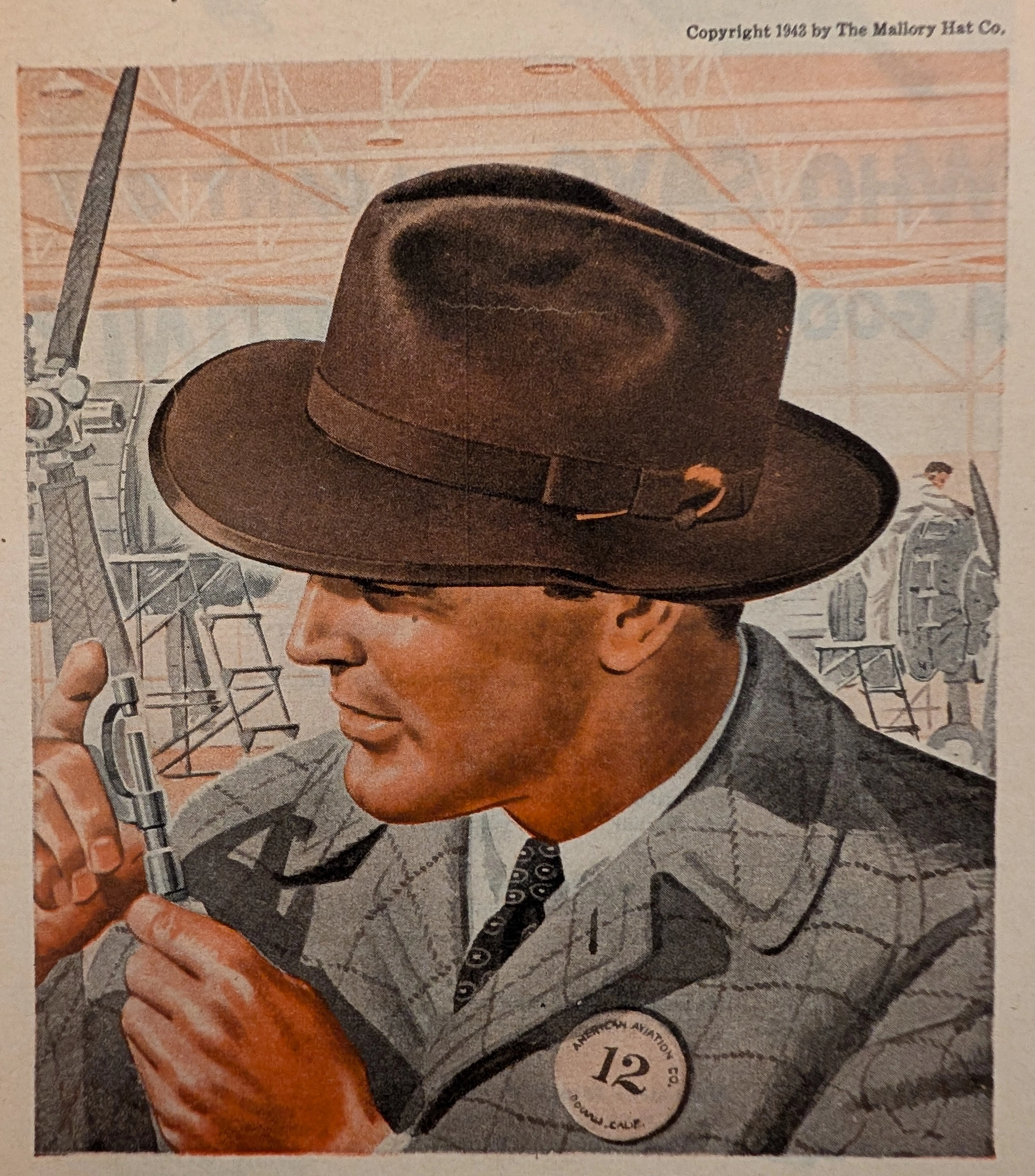 1943 Mallory Hats "The Ranger" Vintage Advertisement — Thumbnail 4