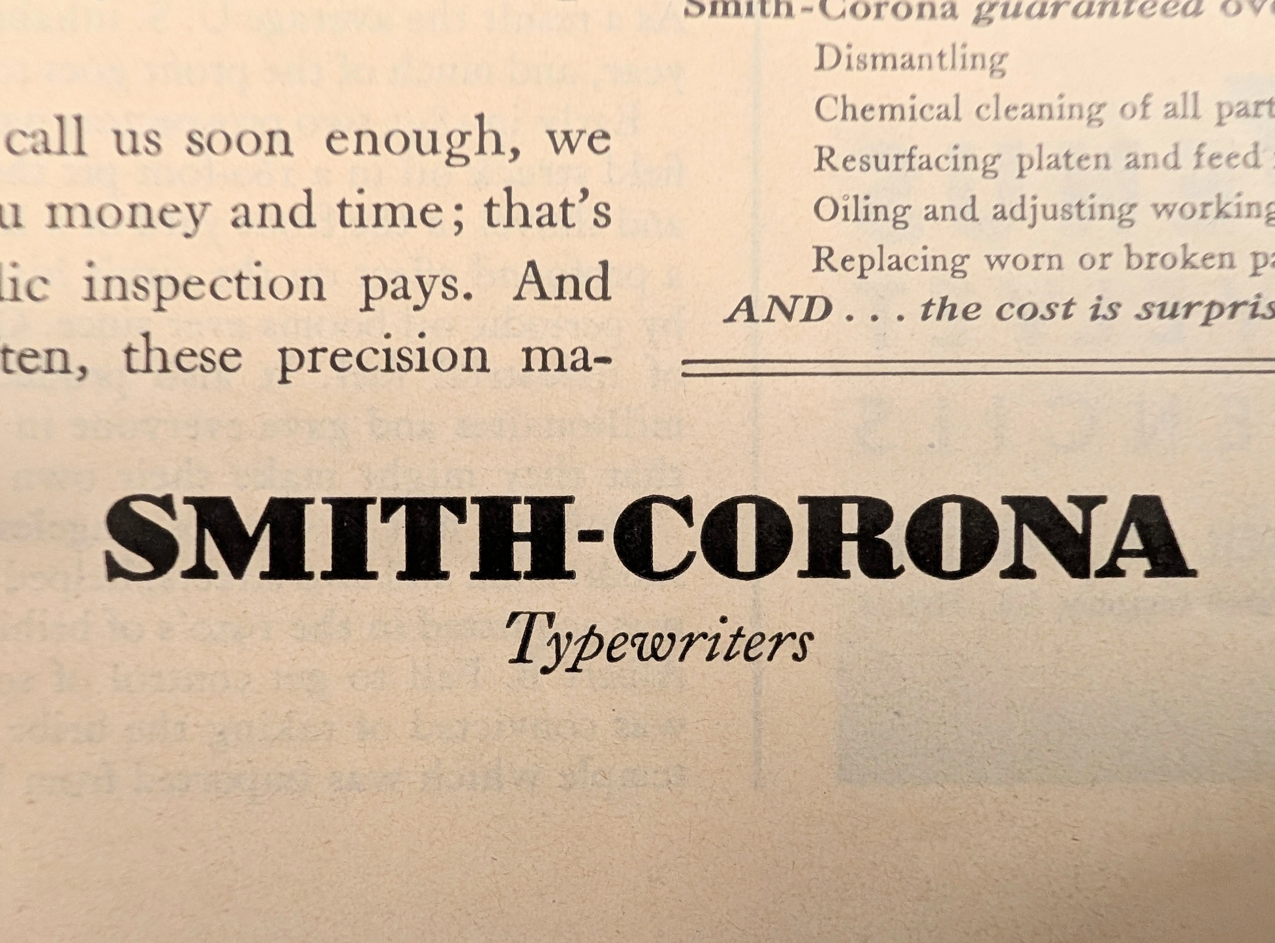 시간 여행자의 파일 : 스미스 코로나(Smith-Corona) - 인내의 메커니즘 — The Record Institute Journal