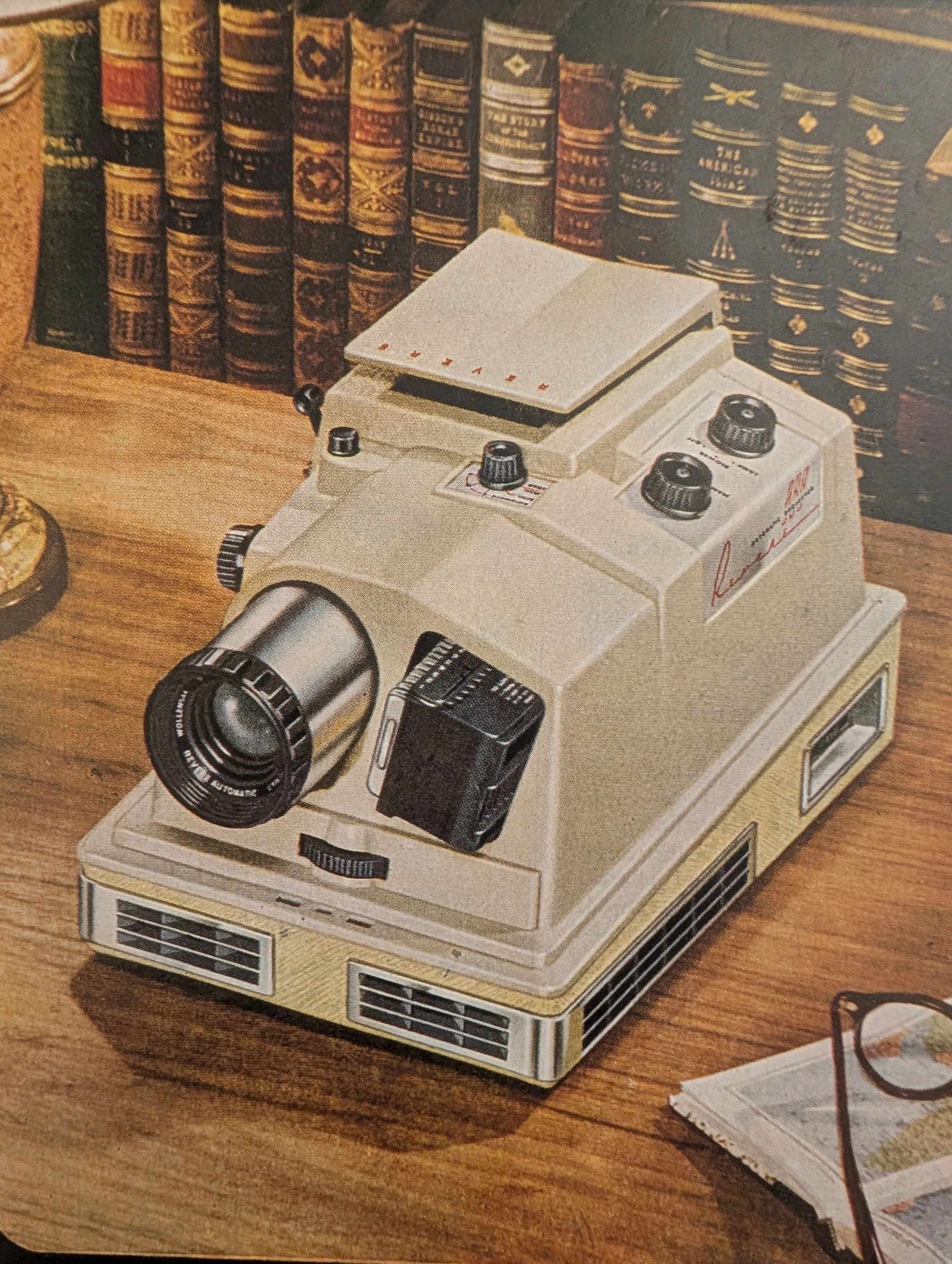 1954년 리비어(Revere) 888 슬라이드 프로젝터 빈티지 광고 — 썸네일 2