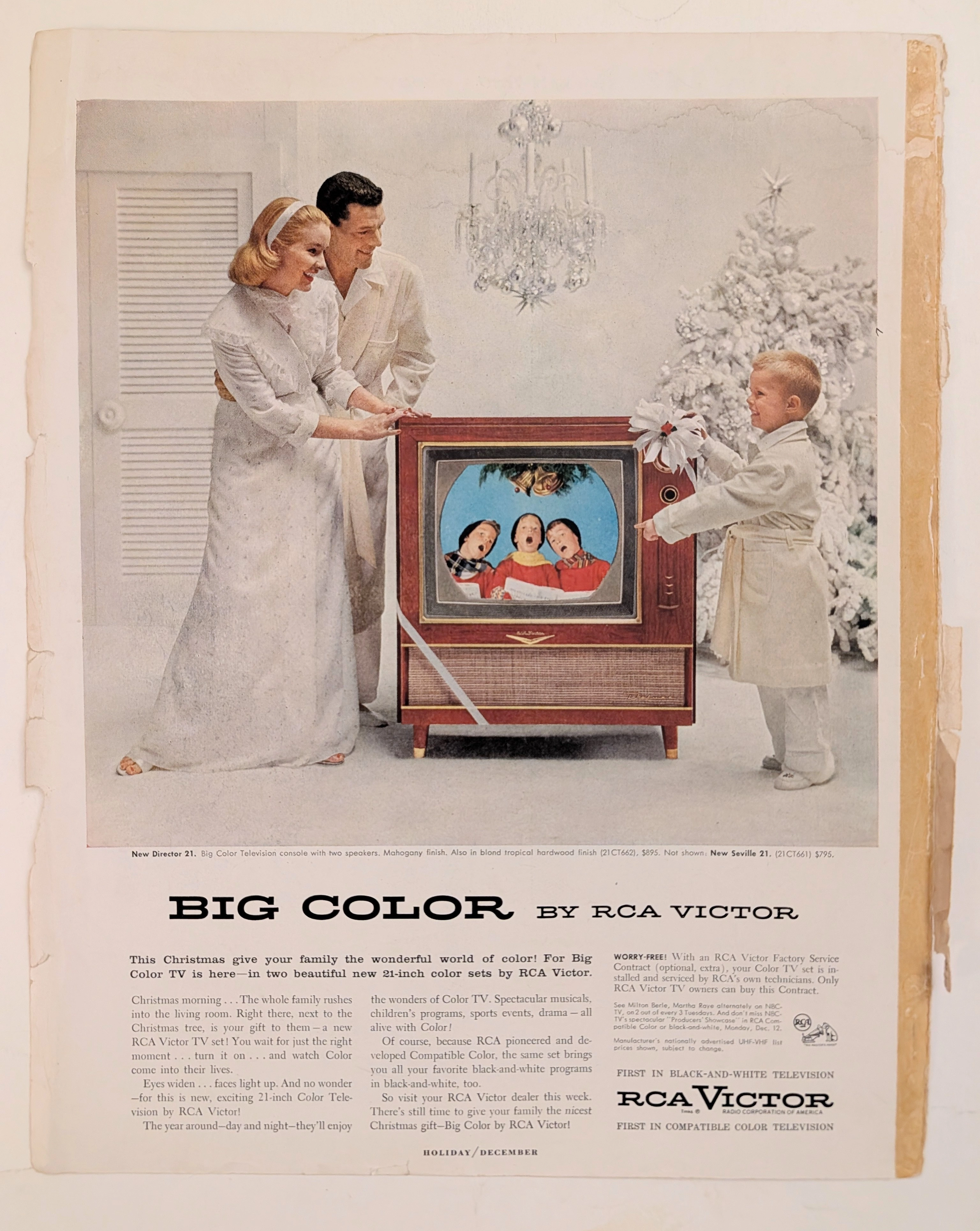 1955年 RCAビクター ディレクター21 カラーテレビ ヴィンテージ広告 (1955) vintage advertisement — Class B
