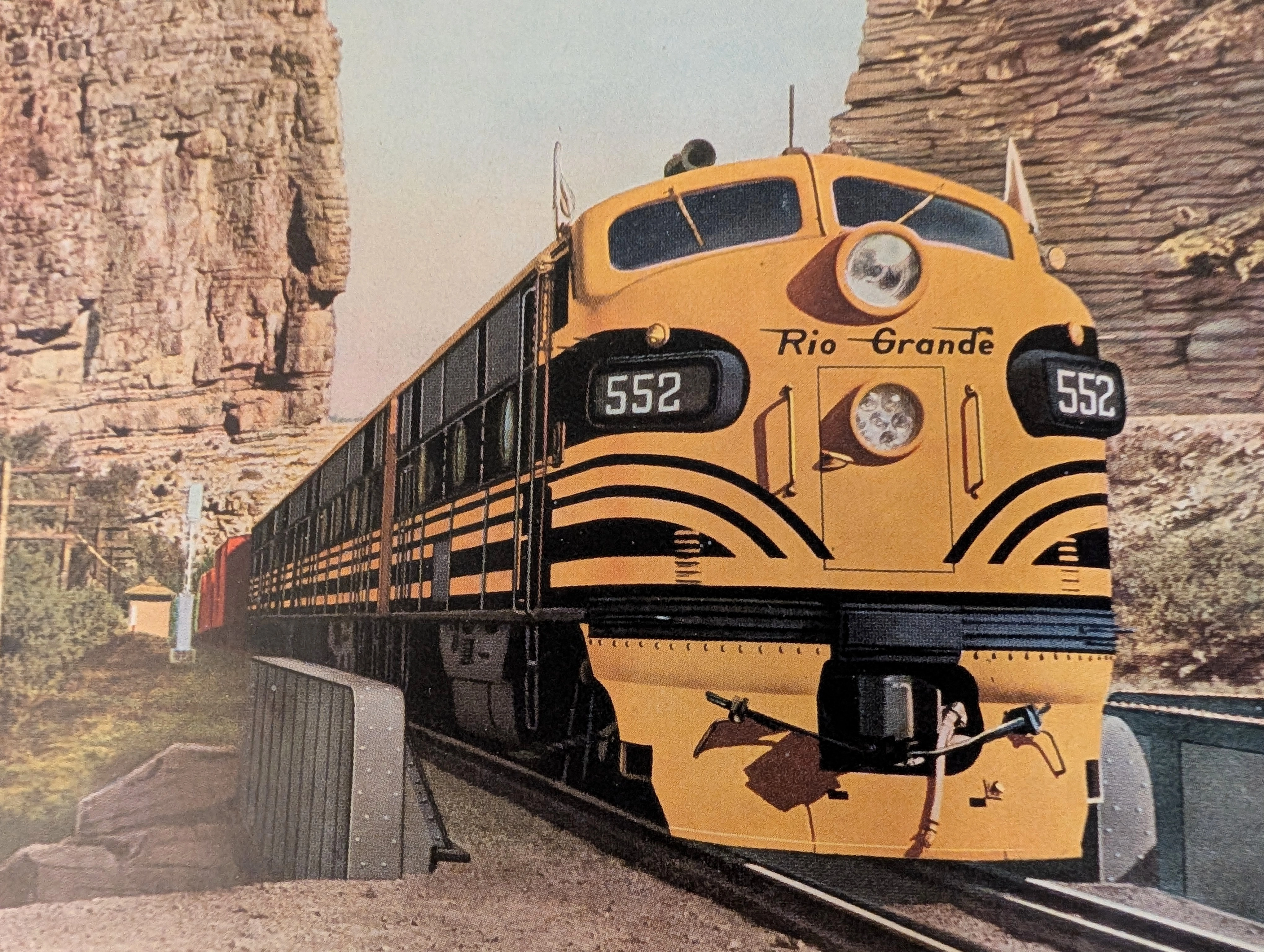 1949 Rio Grande Train & RPM DELO Oil Vintage Advertisement — Thumbnail 3