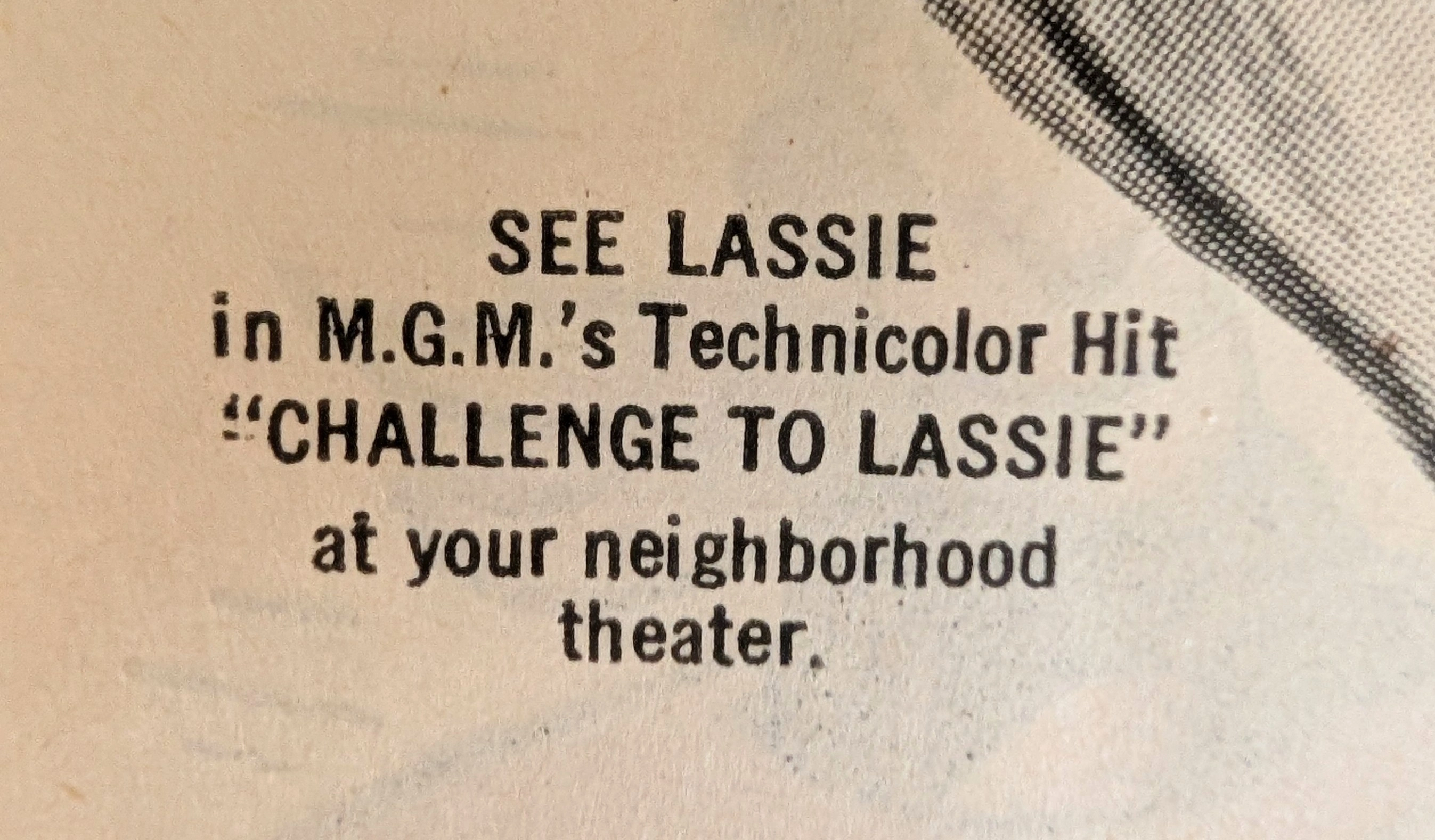 1949 Red Heart Dog Food Lassie Vintage Advertisement — Thumbnail 2