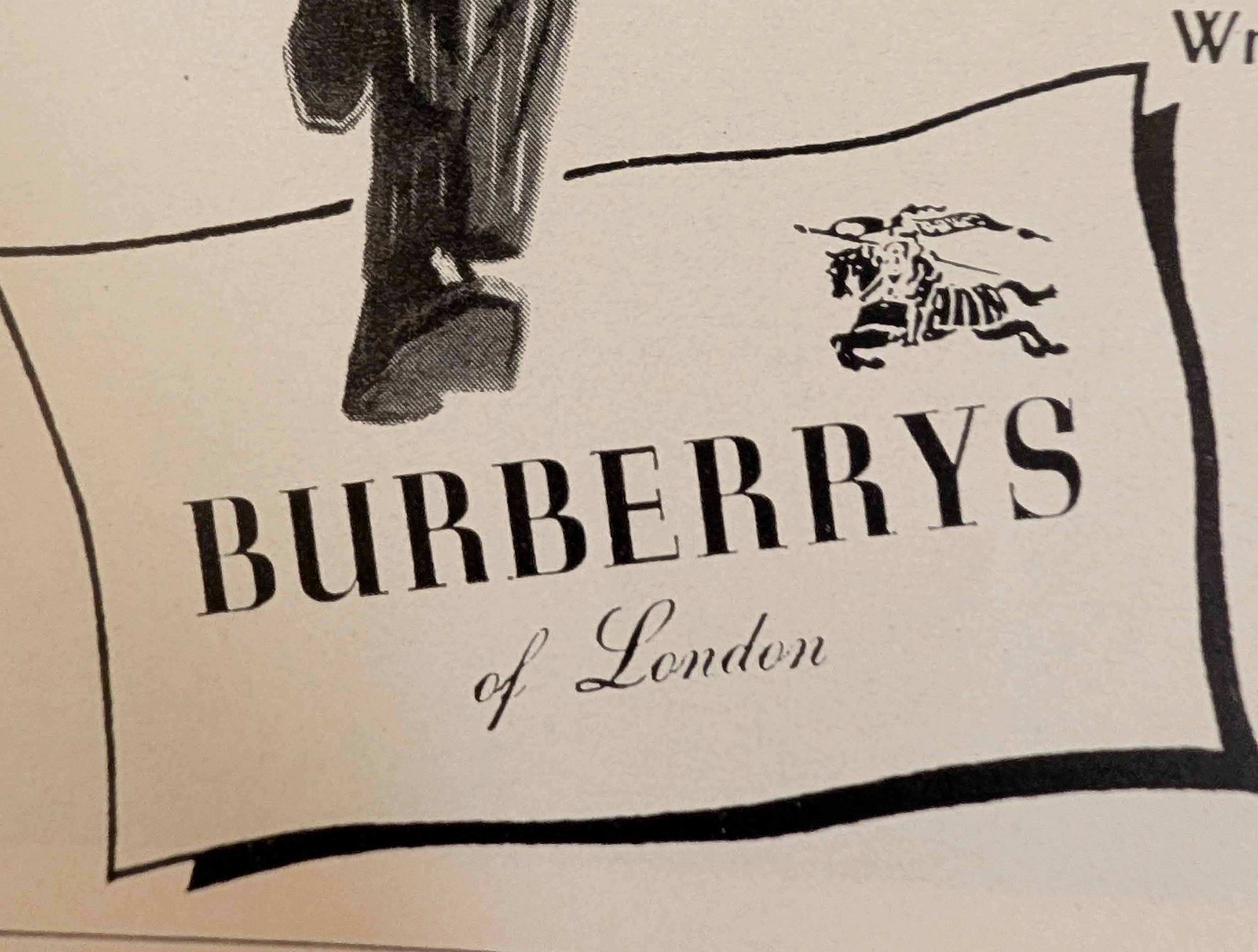 1940년대 후반경 버버리스 오브 런던 오버코트 빈티지 광고 — 썸네일 3