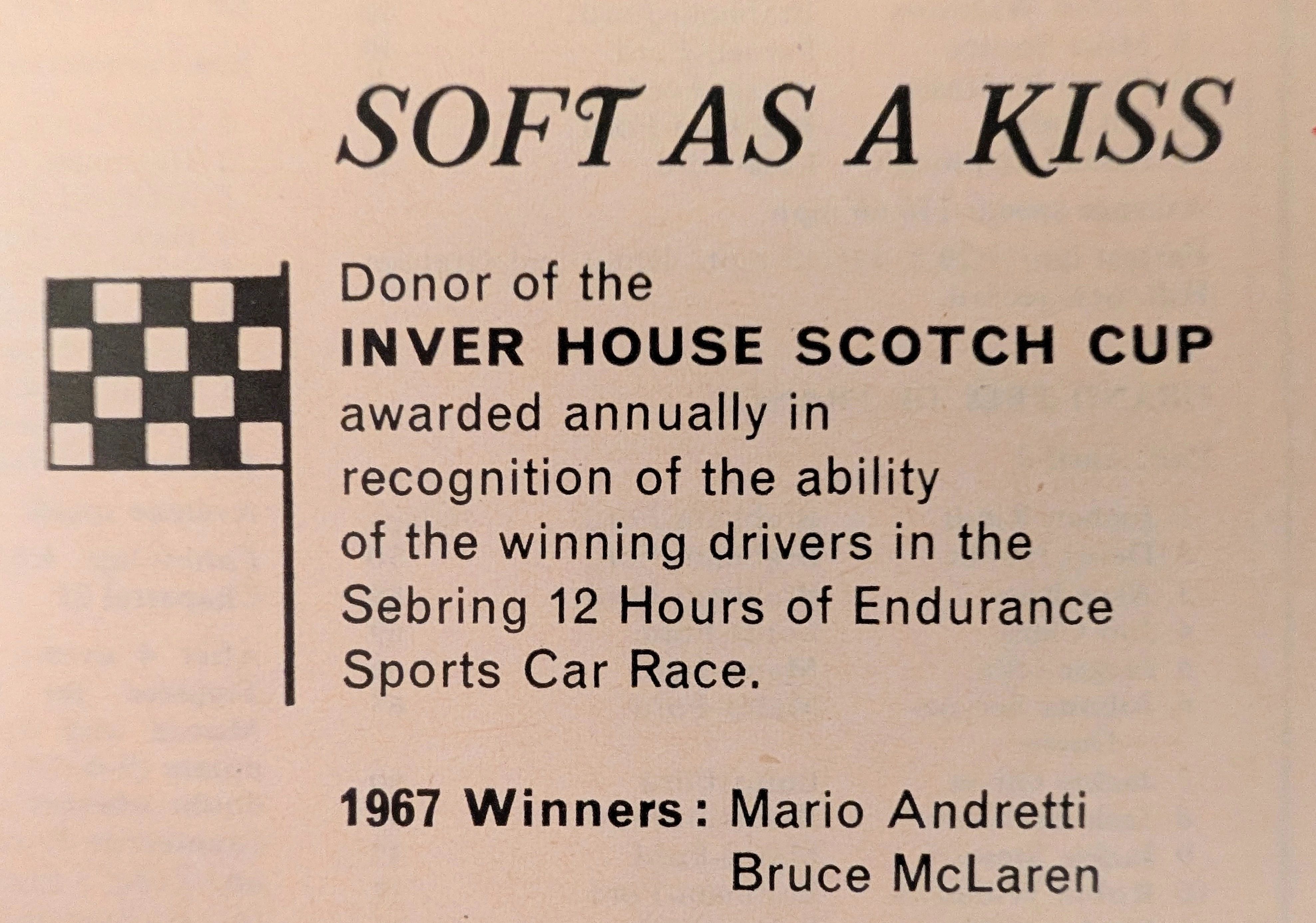 1967 Inver House Scotch "Sebring Winners" Vintage Print Advertisement — Thumbnail 3