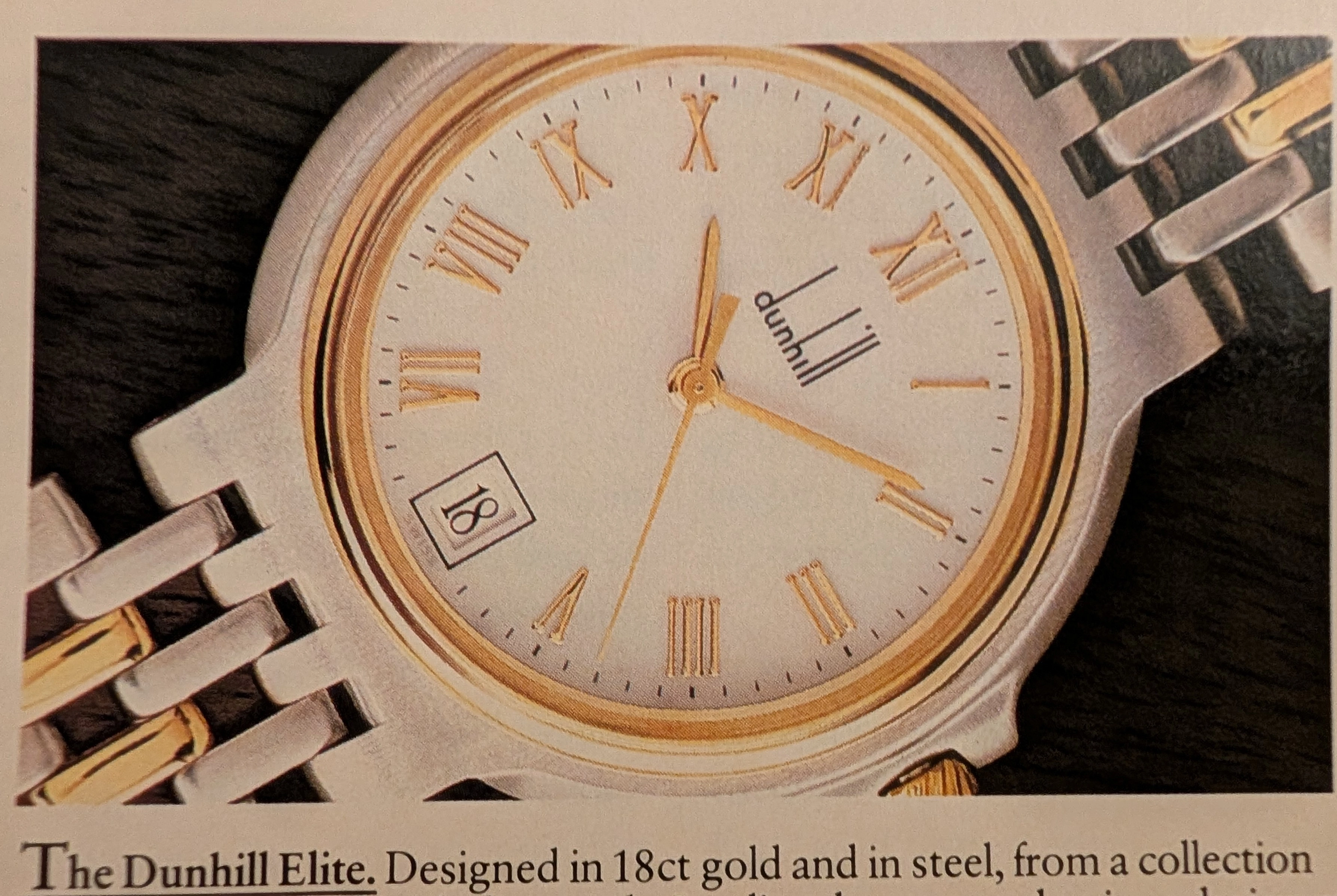 1988 Dunhill Elite Watch Vintage Advertisement — Thumbnail 6