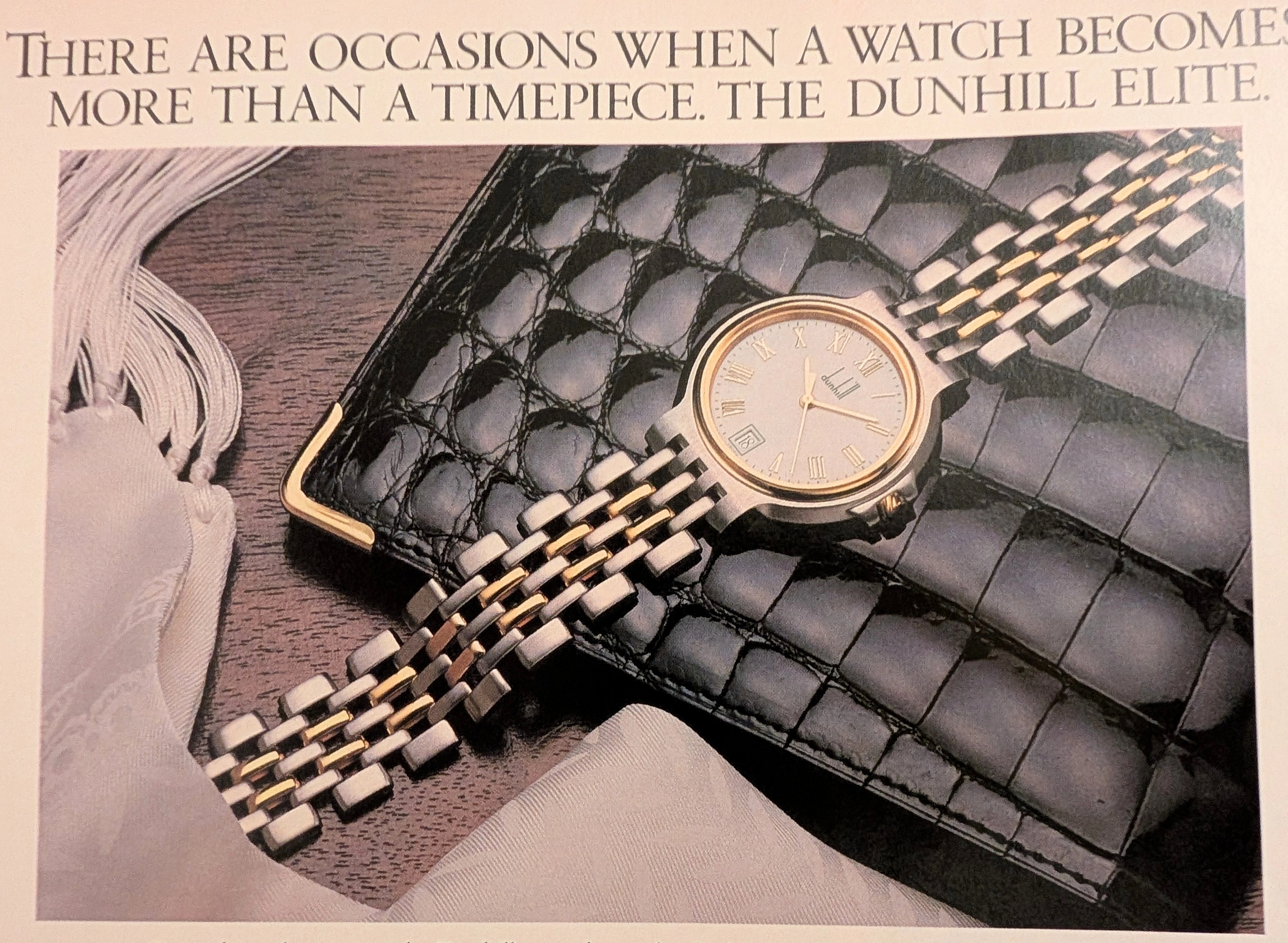 1988 Dunhill Elite Watch Vintage Advertisement — Thumbnail 4