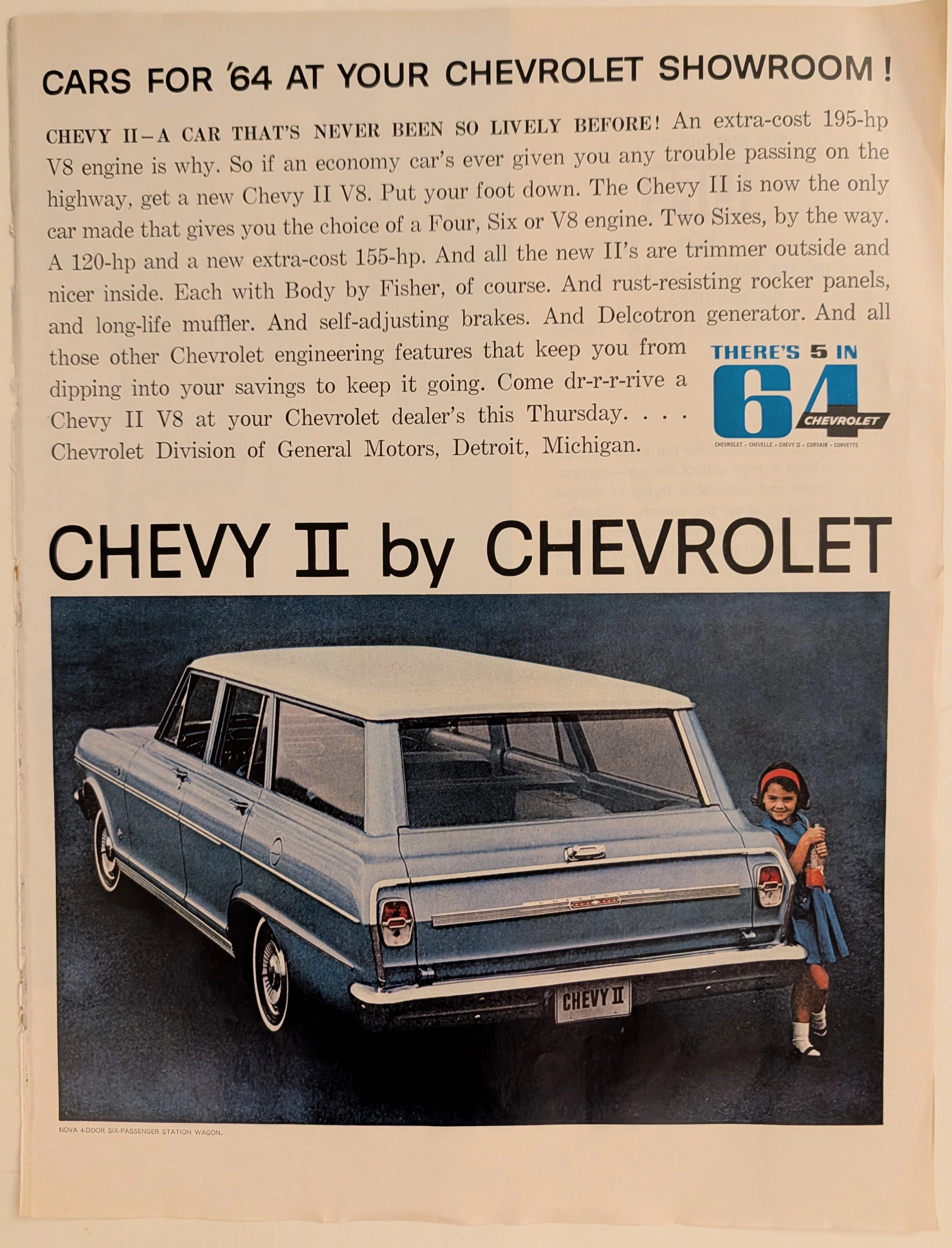 1964 Chevrolet Chevy II Nova Station Wagon Vintage Advertisement (1964) — Class B vintage Automotive