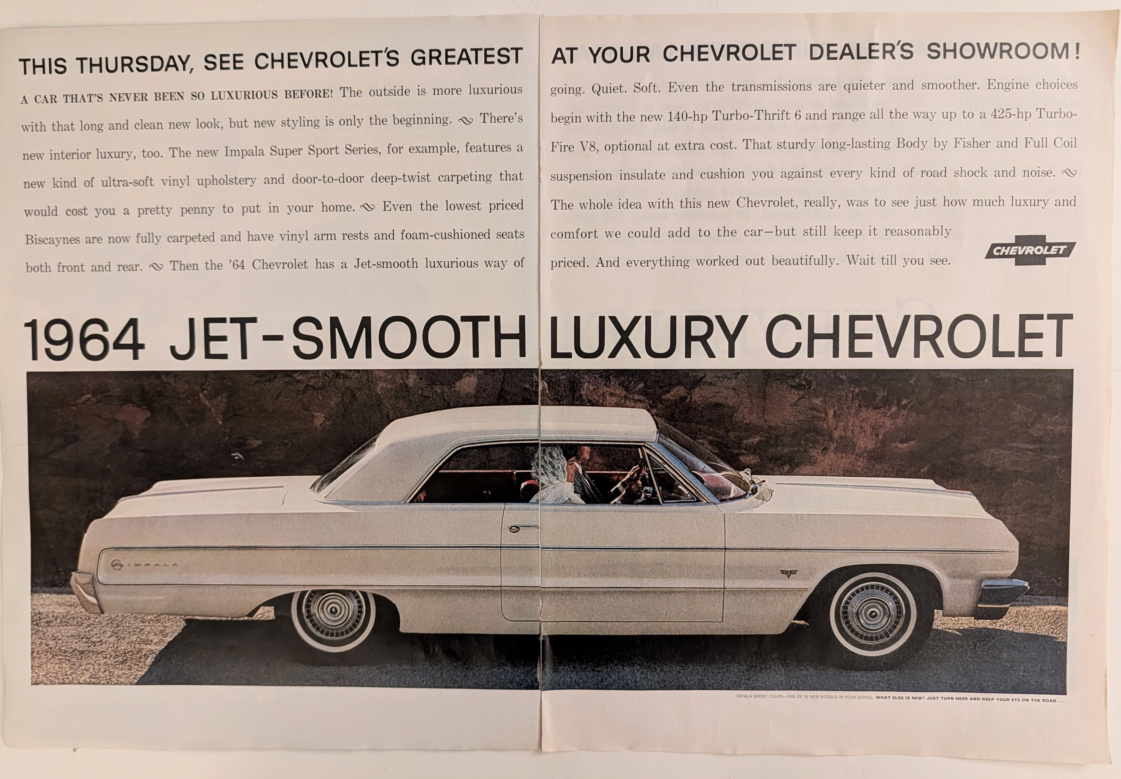 1964 Chevrolet Impala Sport Coupe Vintage Advertisement (1964) — Class B vintage Automotive