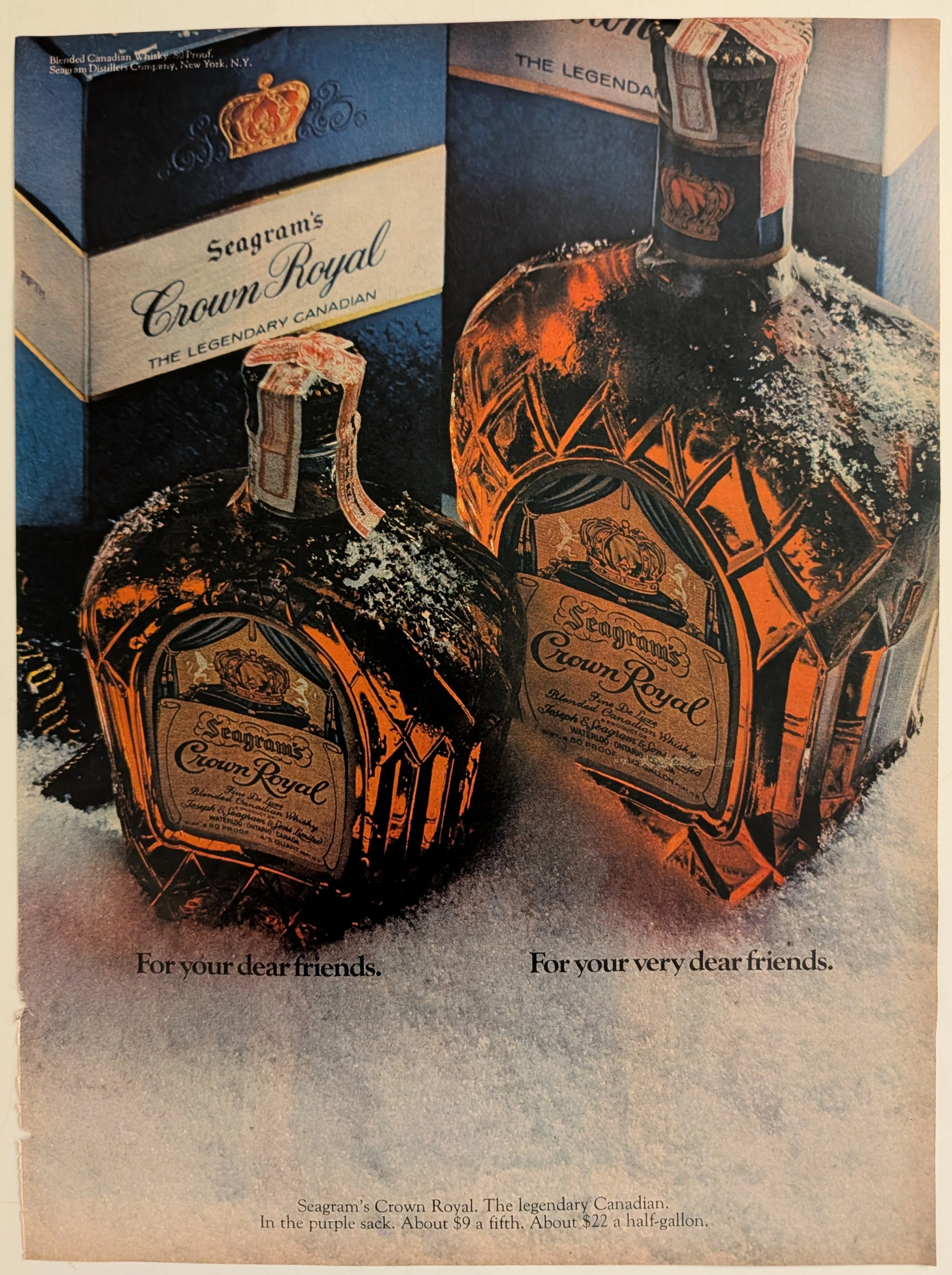 1970s Seagram's Crown Royal Whisky Vintage Advertisement (1970) — Class B vintage Lifestyle & Vice