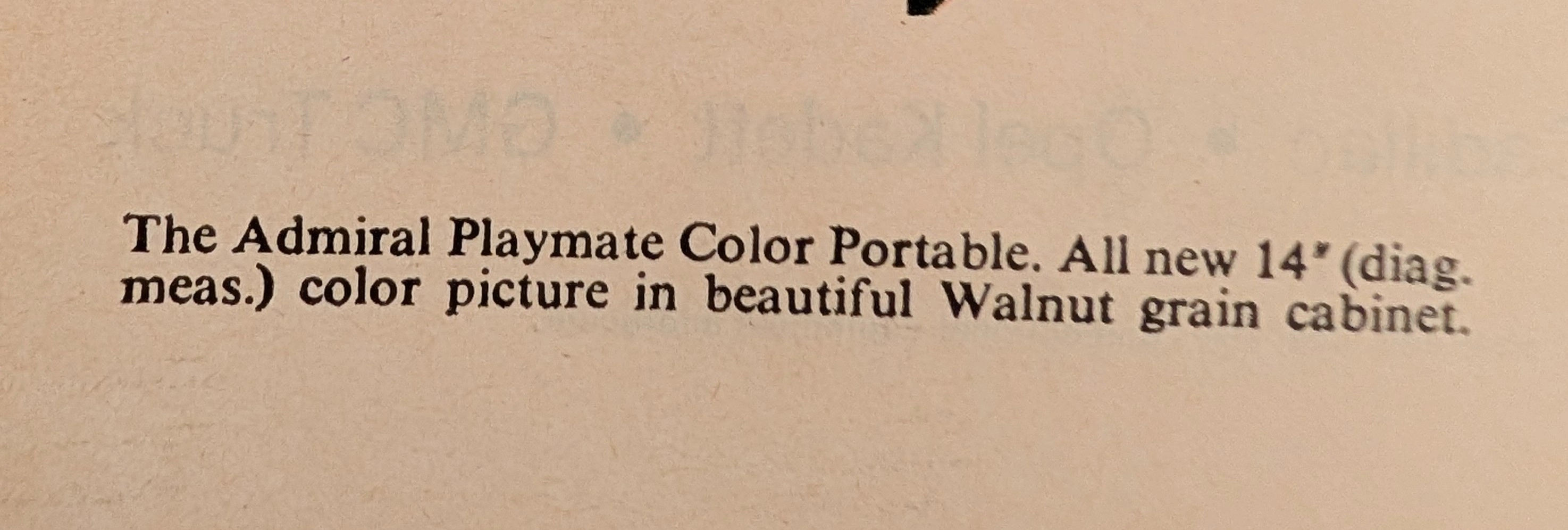 1970 Admiral Playmate 14" Color Portable TV Vintage Advertisement — Thumbnail 2