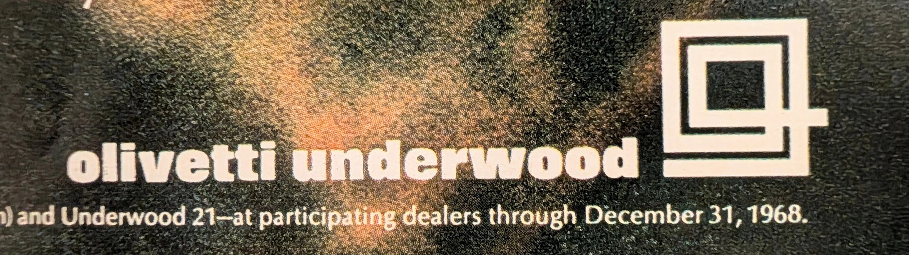 1968 Olivetti Underwood Lettera 33 Typewriter Vintage Advertisement — Thumbnail 2