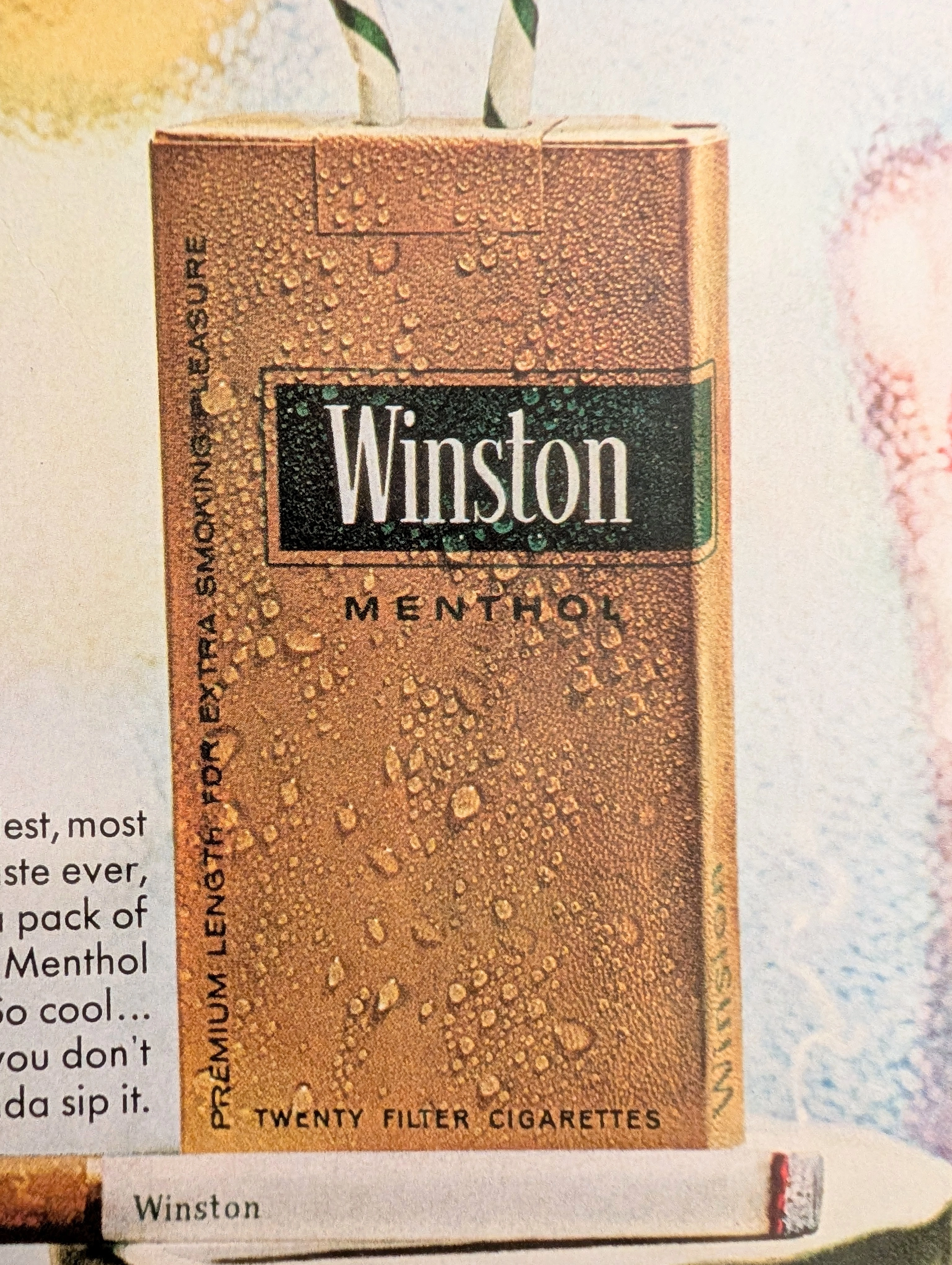 1968 Winston Menthol Super Kings Vintage Advertisement — Thumbnail 2