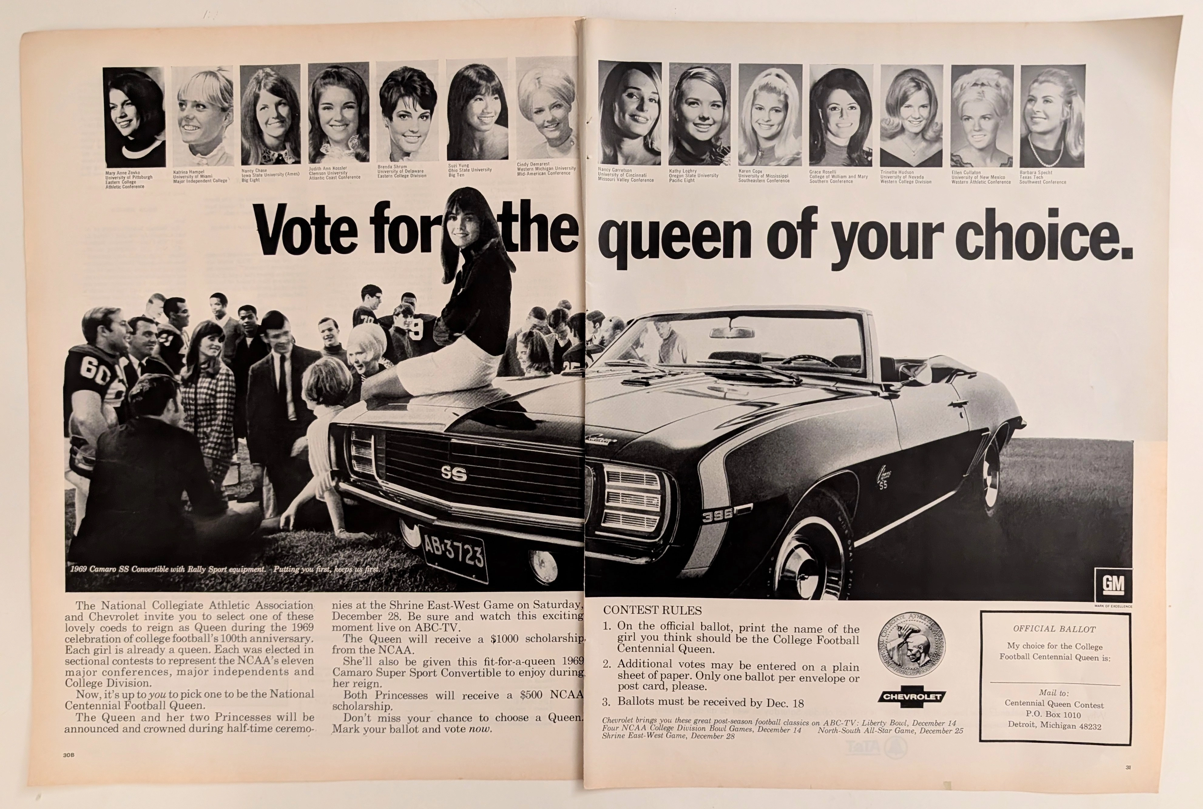 The Time Traveller's Dossier : 1969 Camaro SS & The Centennial Queen - A Societal Intersection — The Record Institute Journal